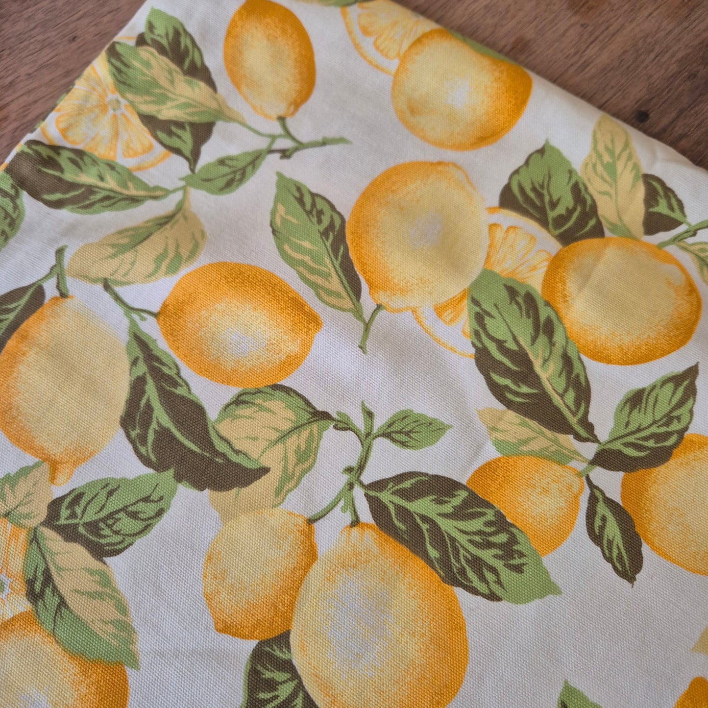 Vintage Kissenhülle Zitronen Motiv 50x50cm