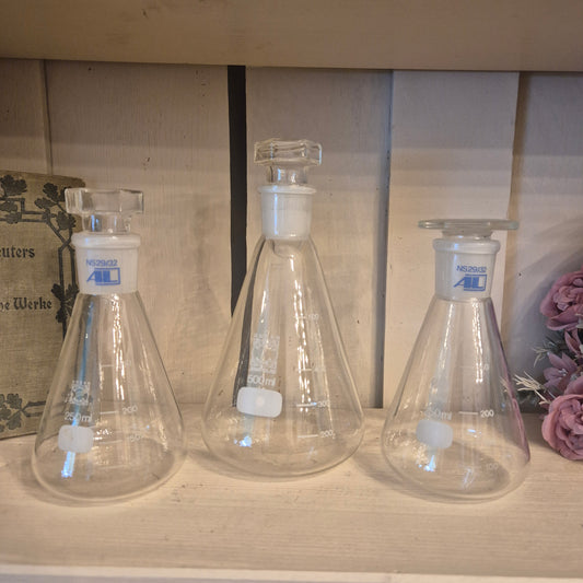 3x Schott&Mainz Erlenmayerkolben 250ml und 500ml Glas Tranzparent