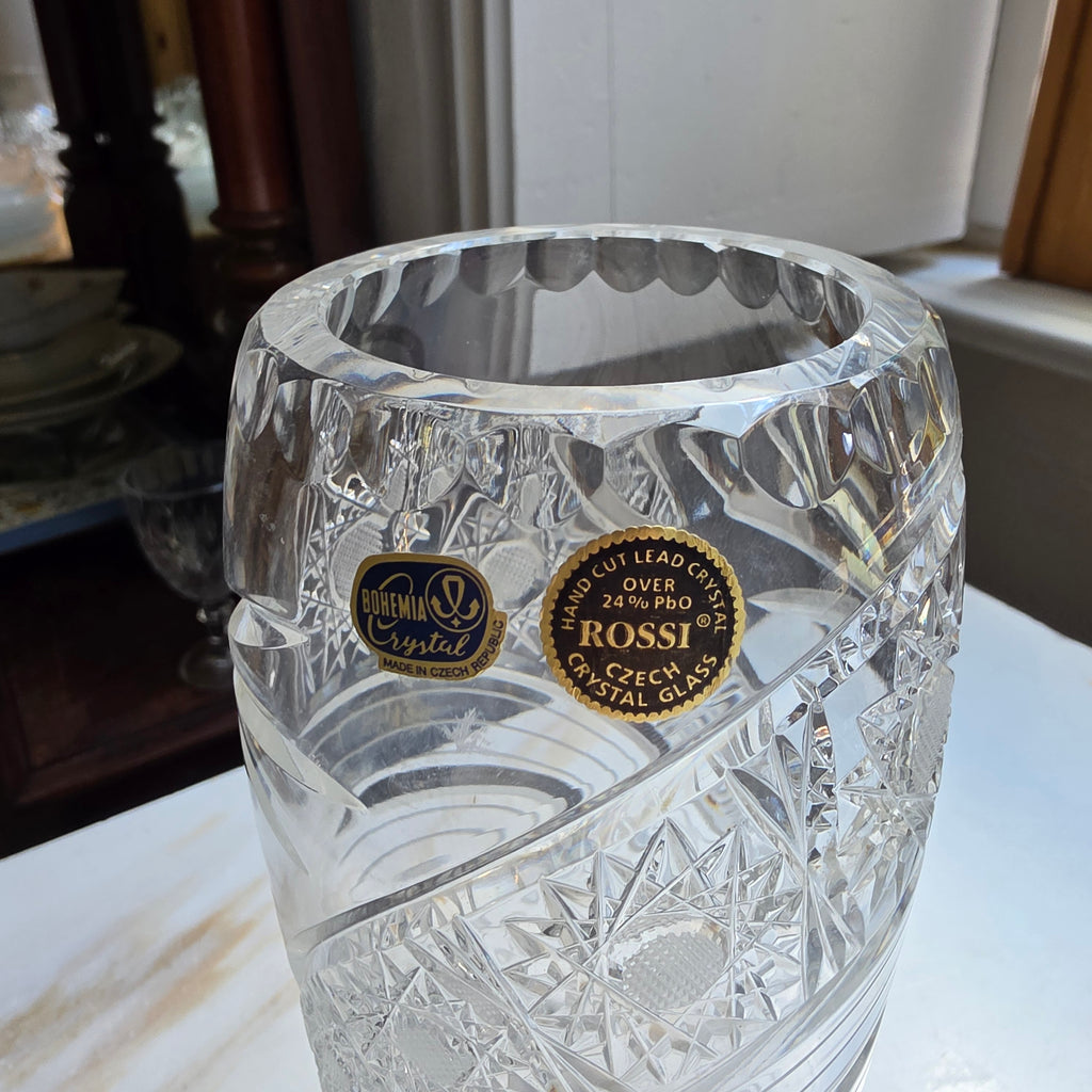 Handgeschliffene Kristall Vase - Rossi Czech Glass