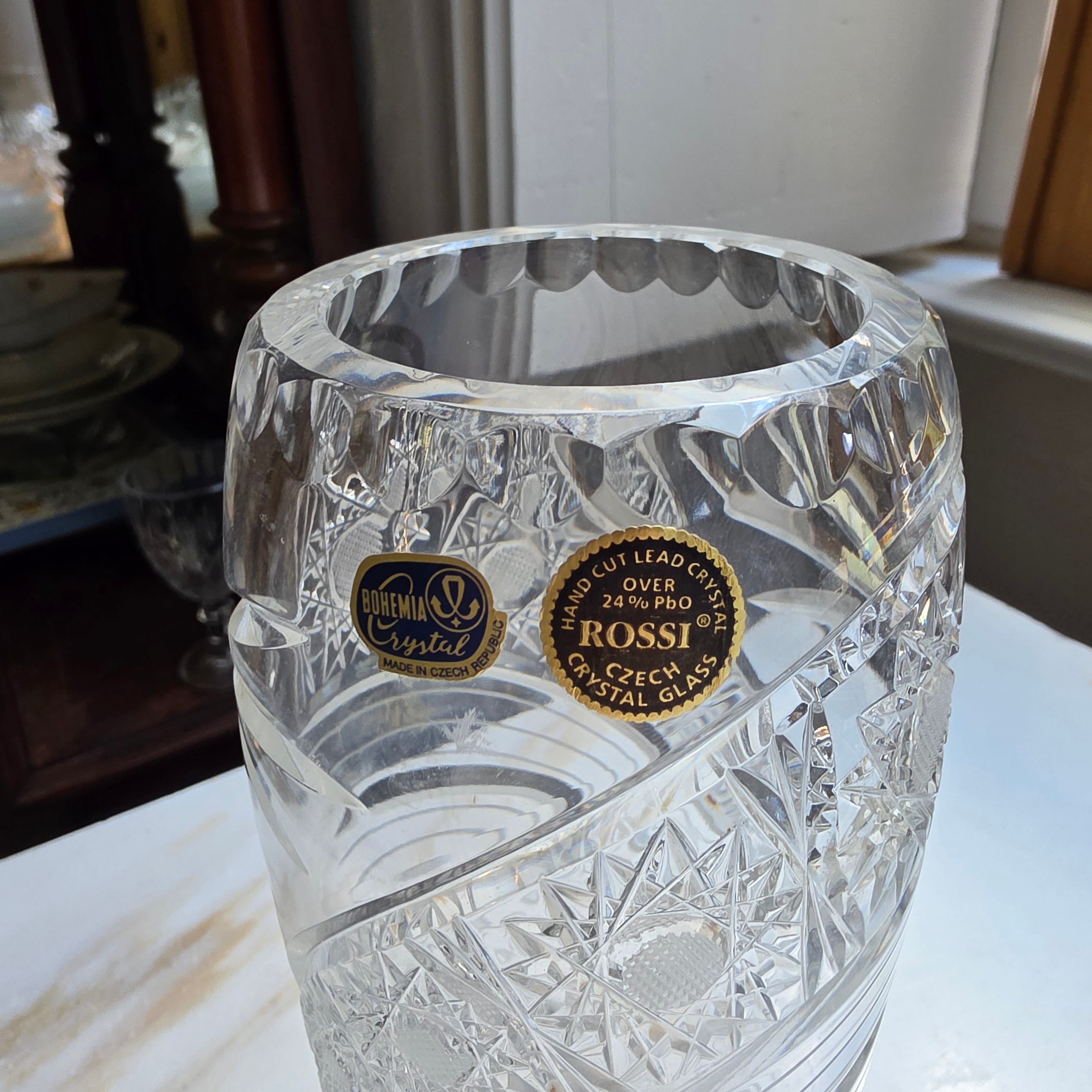 Handgeschliffene Kristall Vase - Rossi Czech Glass