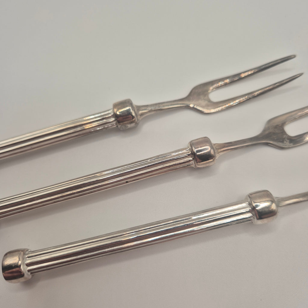Art Deco Stil - Edles 3er-Set Serviergabeln / Aufschnittgabeln