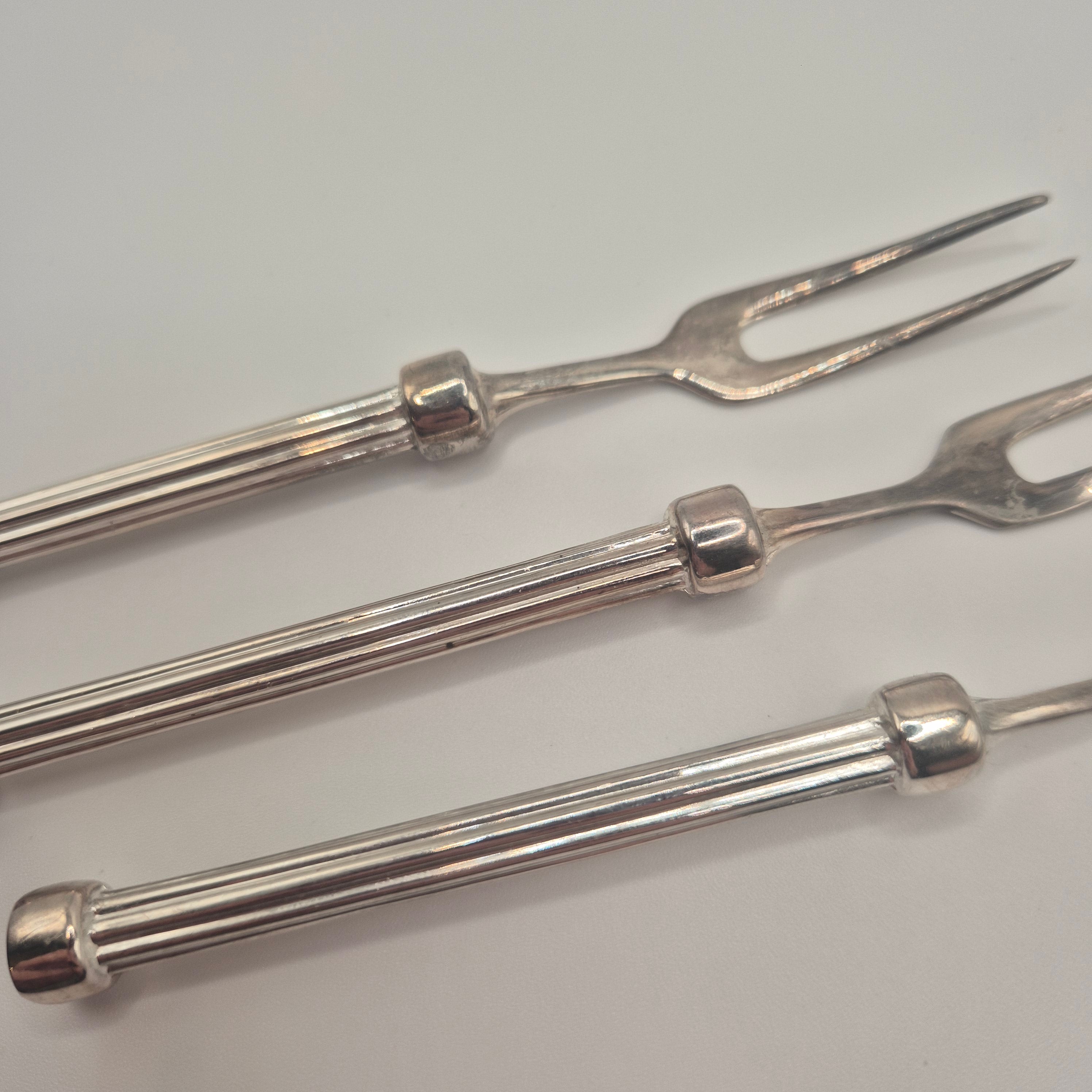 Art Deco Stil - Edles 3er-Set Serviergabeln / Aufschnittgabeln