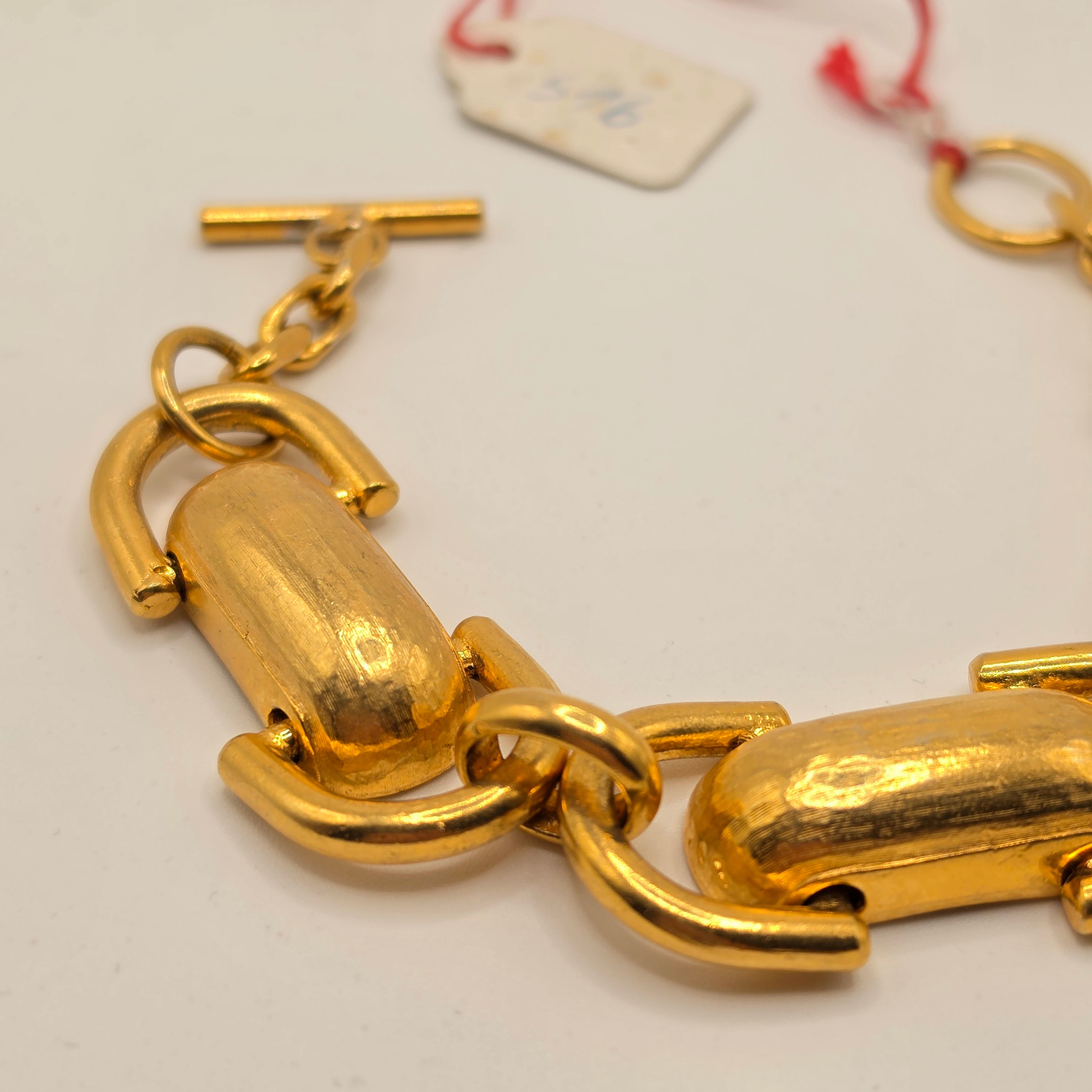 Vintage- Statement-Gliederarmband in mattiertem Gold-Look