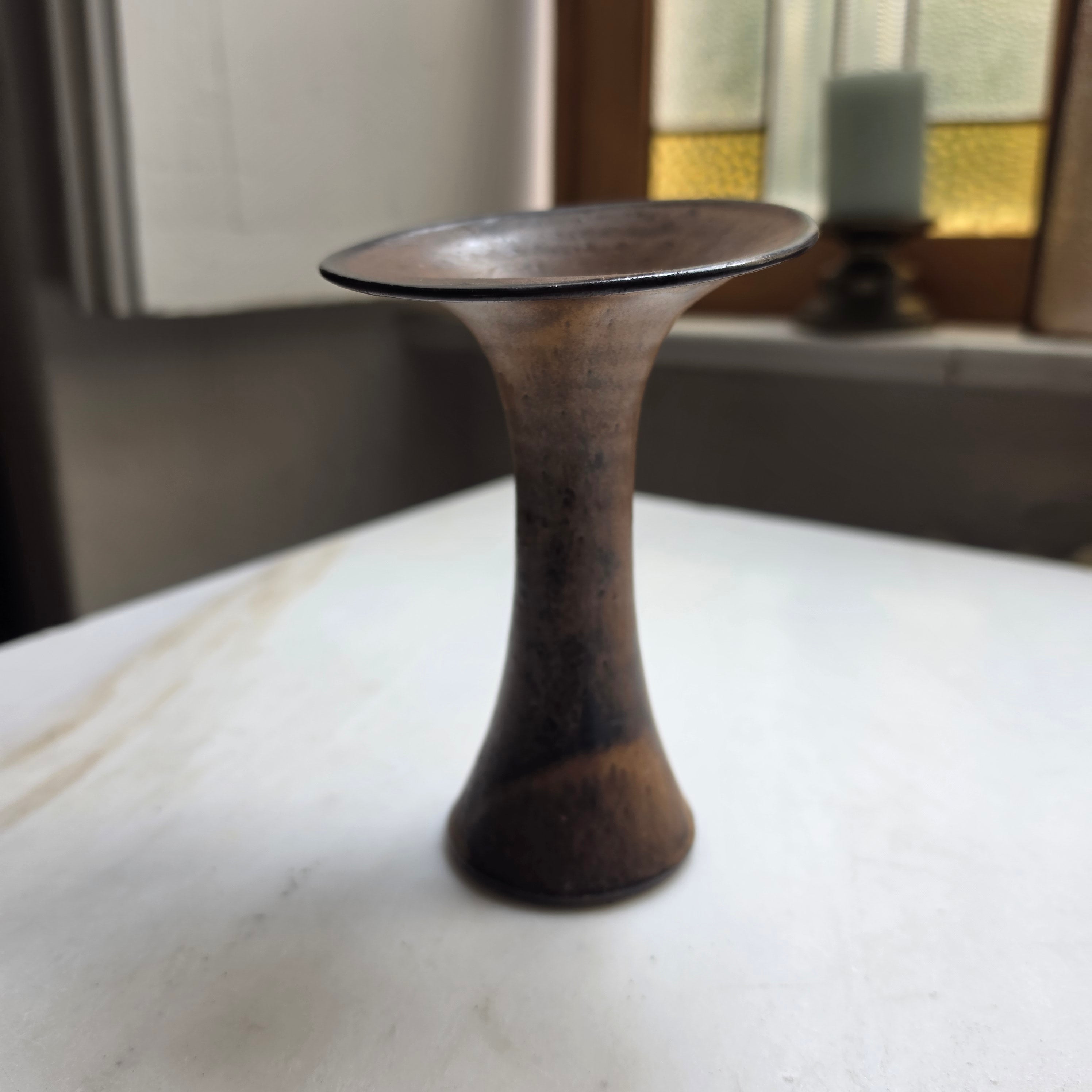 Vintage Keramik-Vase im Wabi-Sabi Stil – Erdige Braun- & Bronzetöne