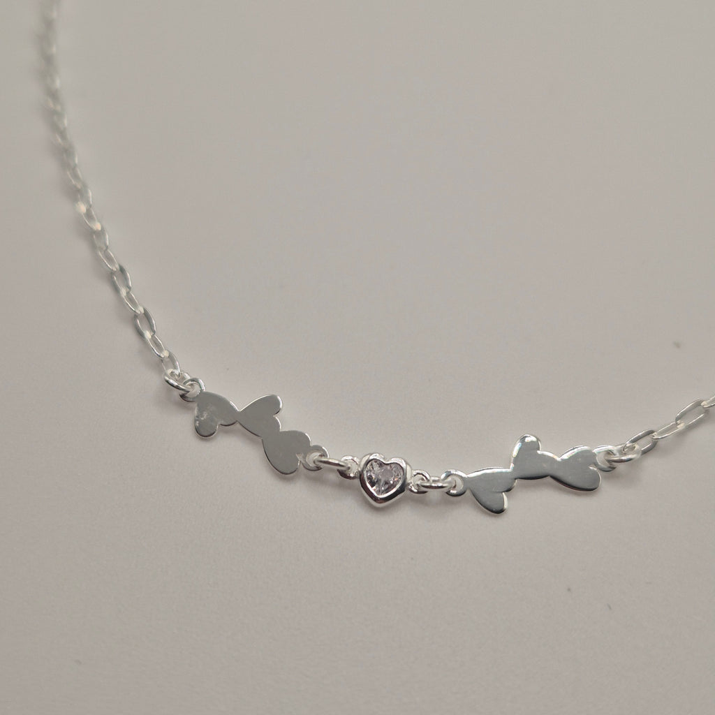 Zartes Fußkettchen Silber 925 Herz