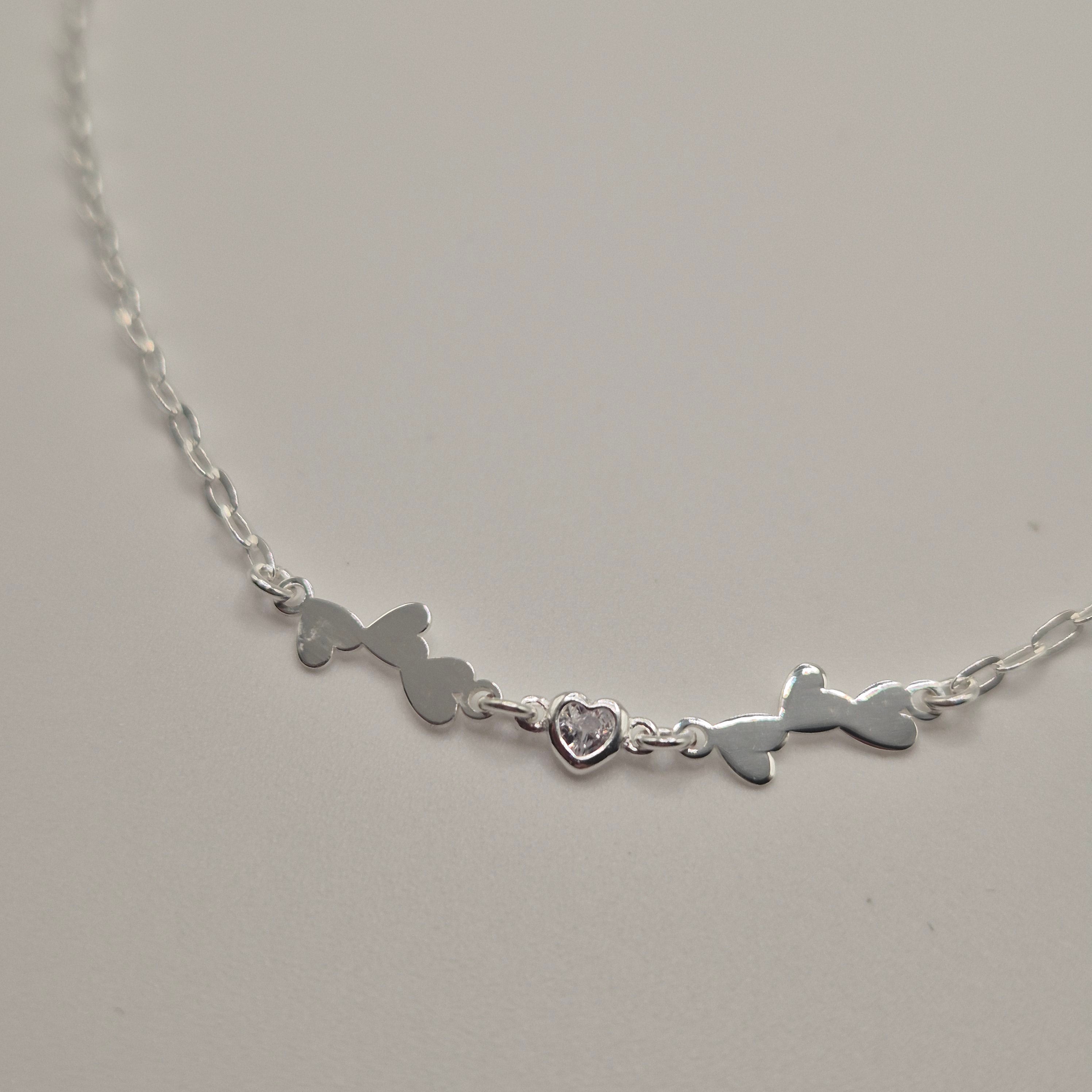 Zartes Fußkettchen Silber 925 Herz