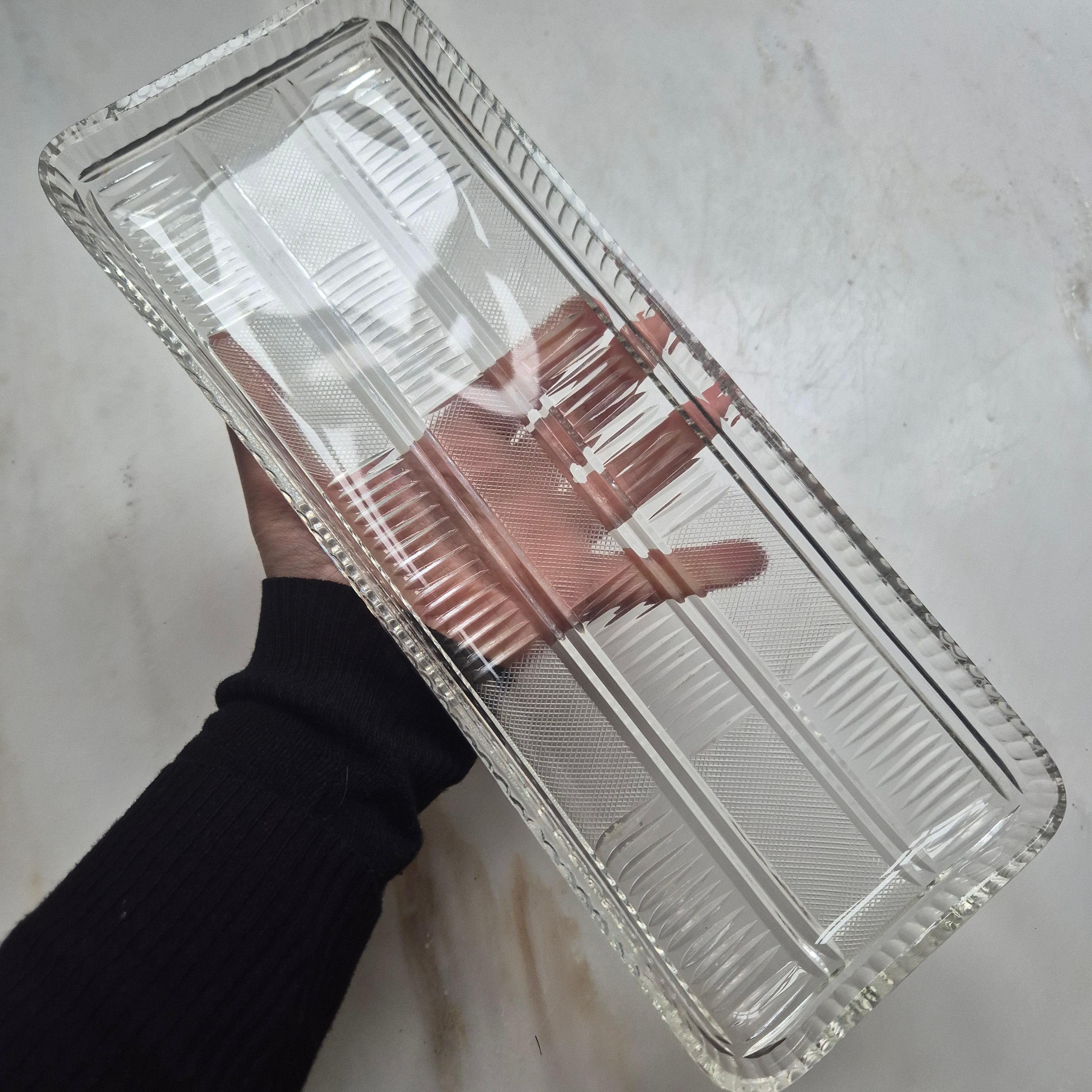Vintage Glas Kuchenplatte - Servierplatte