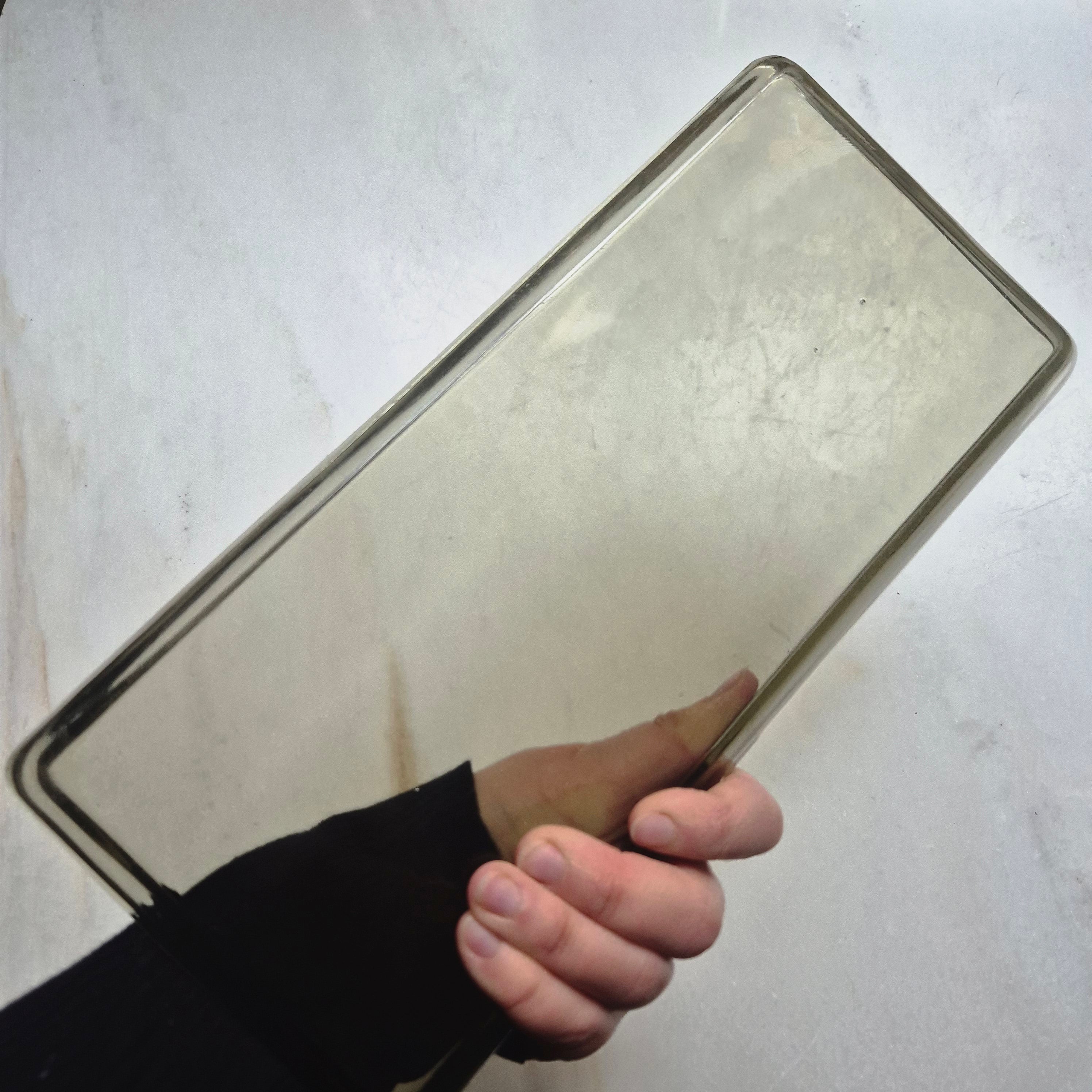 Vintage Glasschale - Schmuckschale - Ablage - Rauchglas - Glasplatte