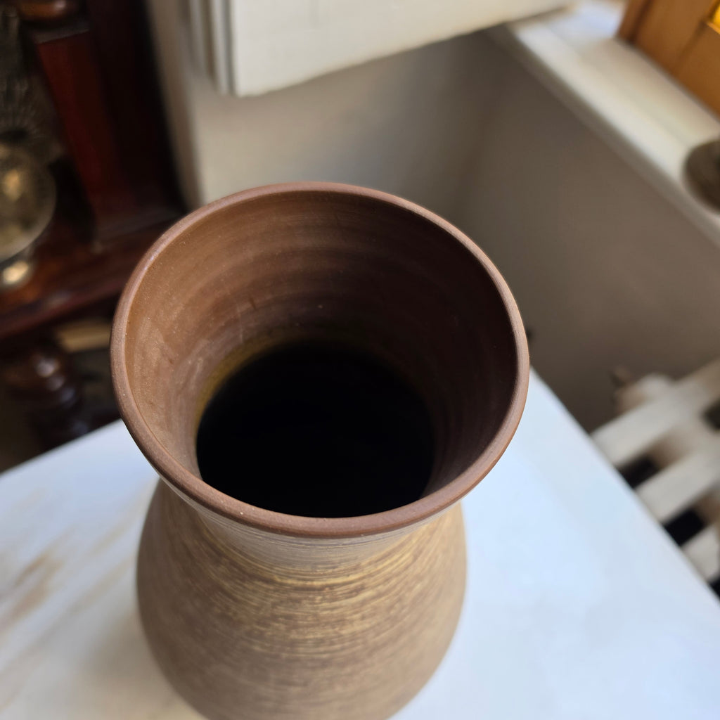 Vintage Keramikvase in warmen Erdtönen - Handarbeit Signiert