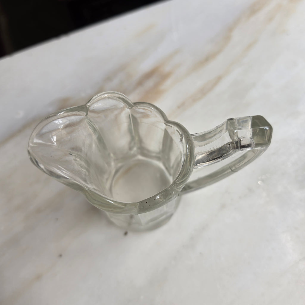 Vintage Milchkännchen Milchkanne Krug Kanne klein Glas Art Deco Stil