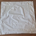 Antiker Kopfkissenbezug mit zarter Stickerei 73x72cm Baumwolle Monogramm H.B (beschädigt)