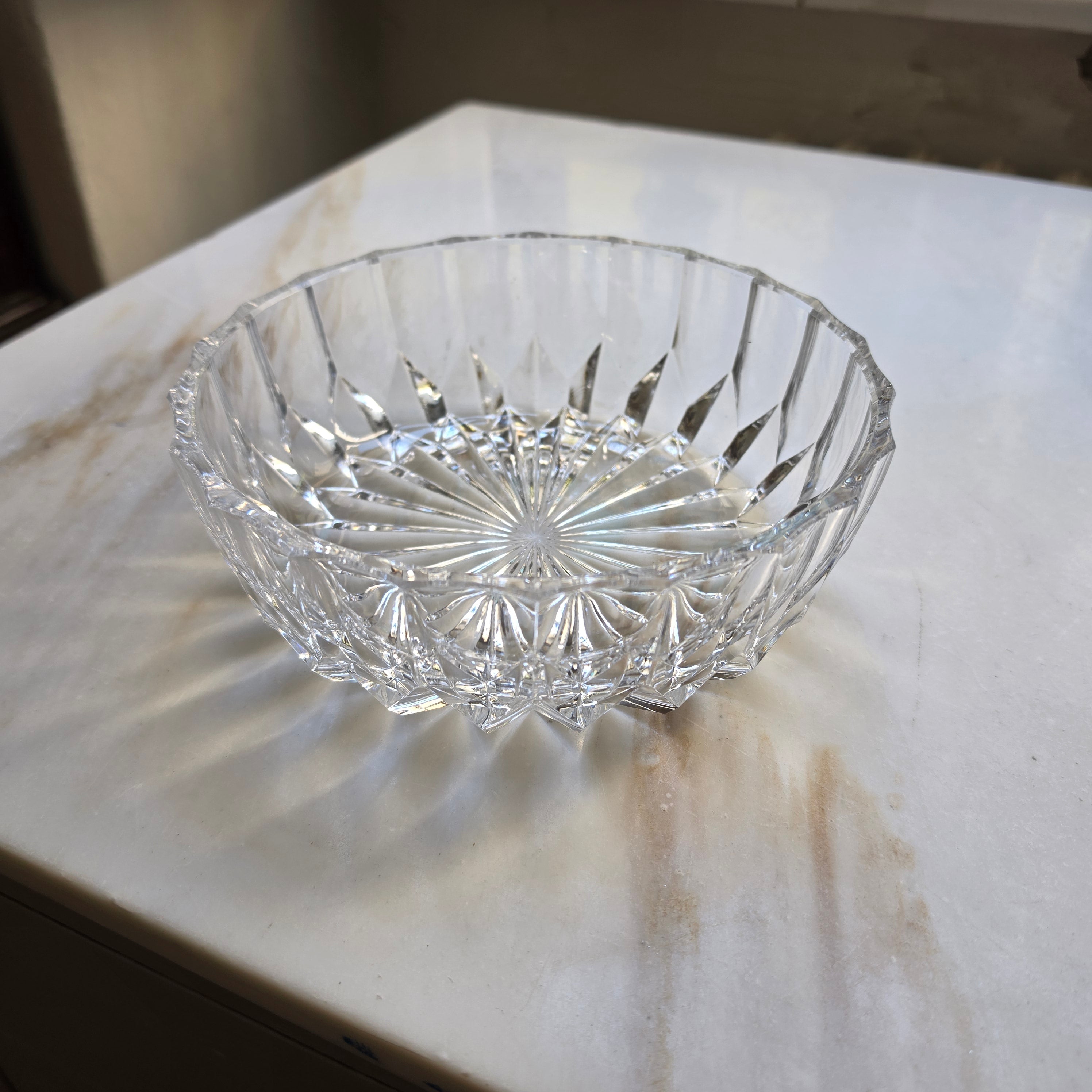 Vintage Glasschale in Kristalloptik für Obst oder Nascherein