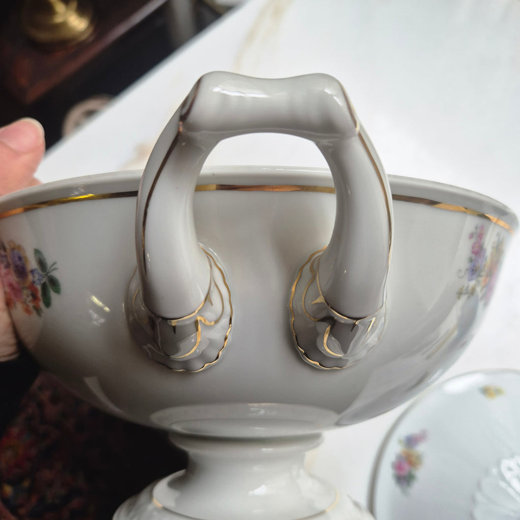 Antike Rosenthal Bavaria Empire Terrine Suppenterrine Schüssel Blumenmalerei Porzellan