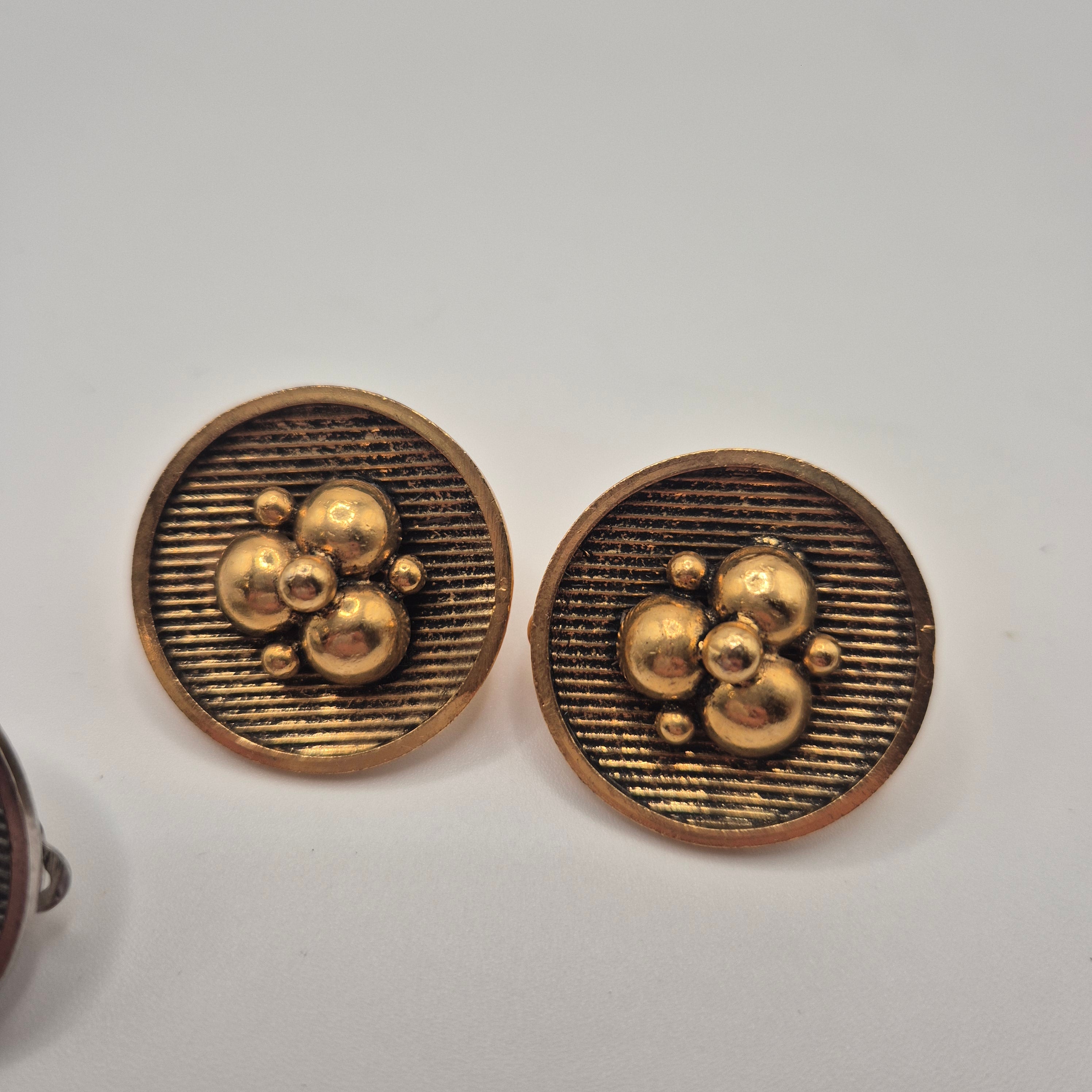 Vintage 50er Jahre Massive Runway Ohrringe / Made in West Germany Statement Clips Gold Silber