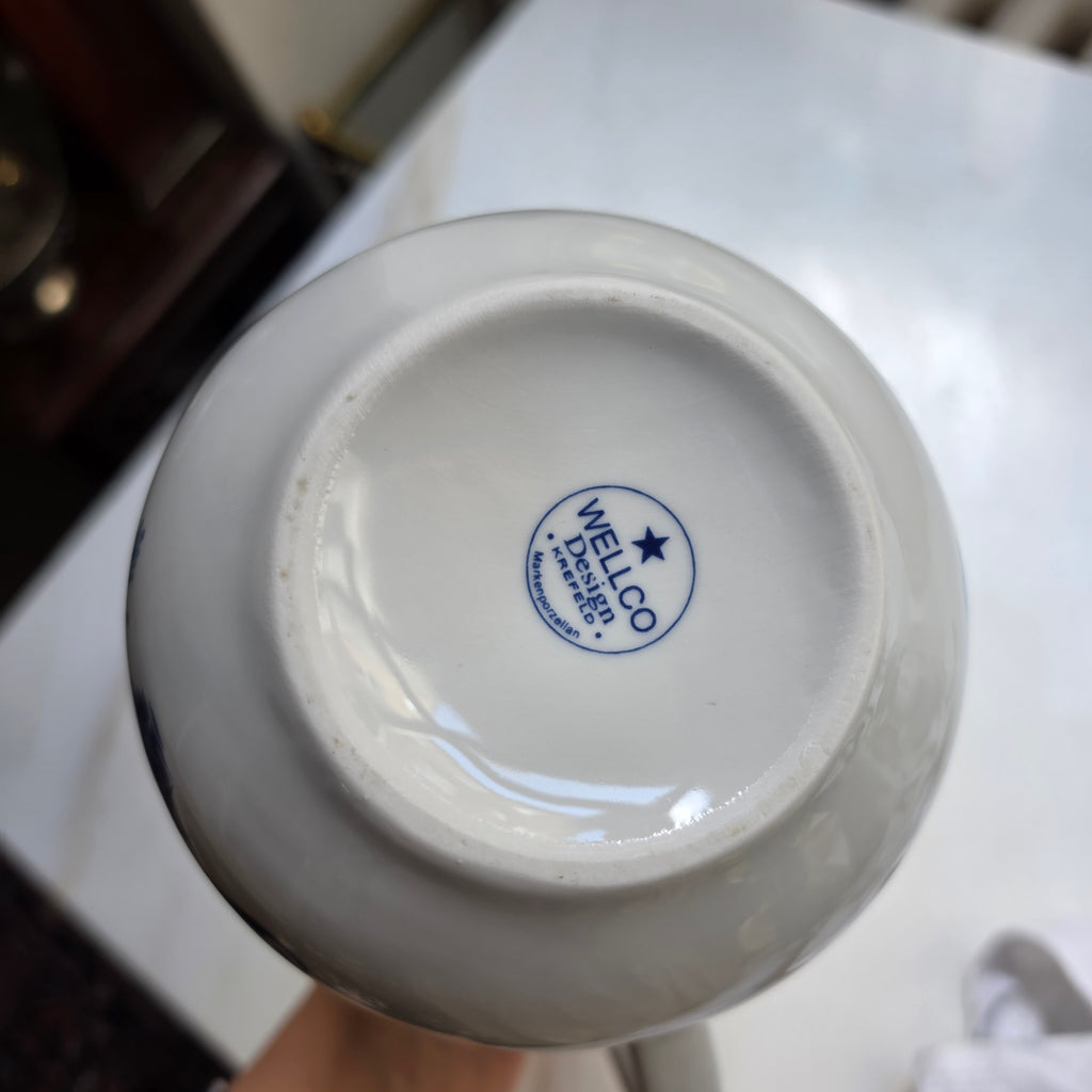 Wellco Design Krefeld Zwiebelmuster Kaffeekanne Kanne Tee Vintage blau weiß