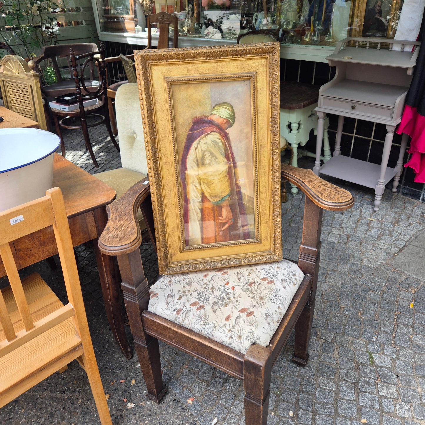 Antikes Gemälde Reproduktion: Denn er hatte große Besitztümer" von George Frederick hinter Glas auf Holz gemalt und gerahmt