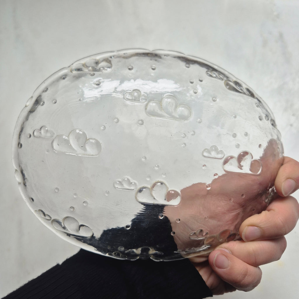 Vintage Teller klein - Oval - Wolkenmotiv