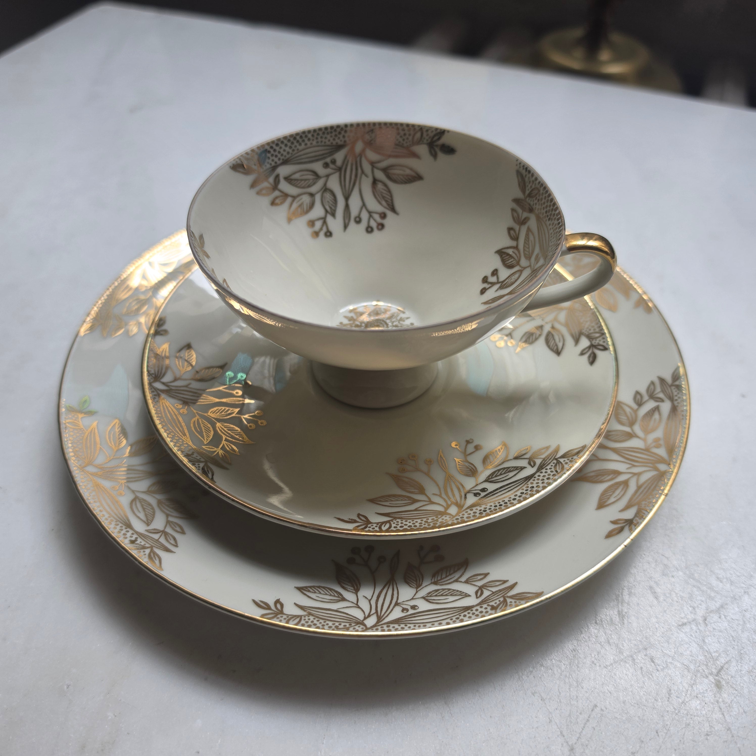 Vintage Winterling Marktleuthen Bavaria Sammeltasse mit Golddekoration – 3-teiliges Set