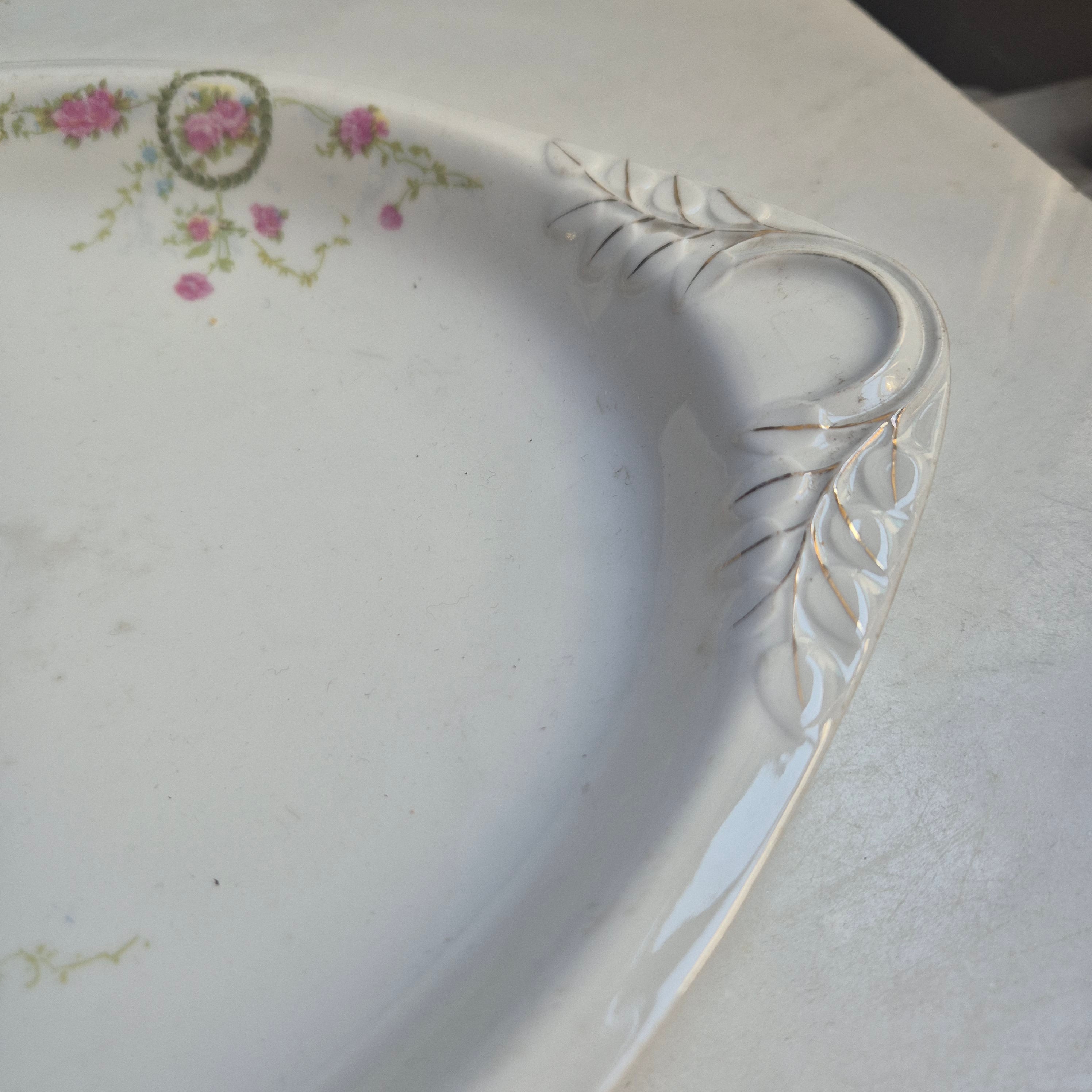 Antike Ovale Porzellanschale Servier Platte Kronach Berlin * Brocante * Vintage *