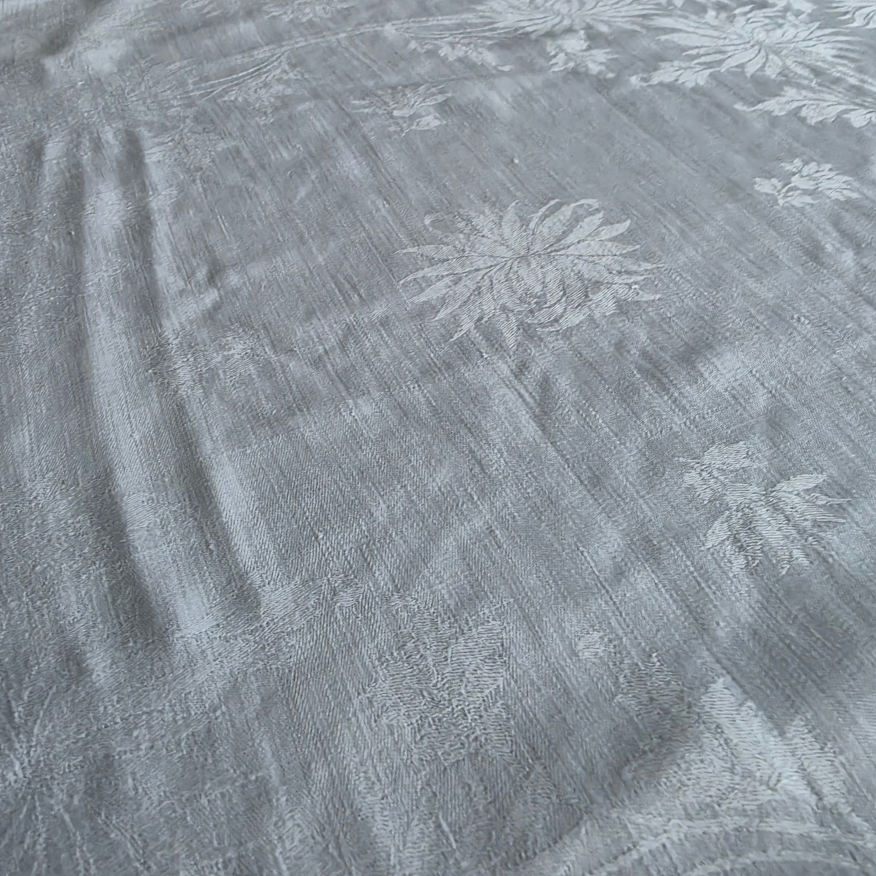 Antike Damast-Serviette mit floralem Chrysanthemen-Muster – Um 1900 - 62x62cm