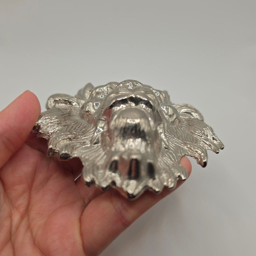 Vintage Löwenkopf Gürtelschnalle – Massive Biker / Western Wechselgürtelschnalle, Silber-Optik