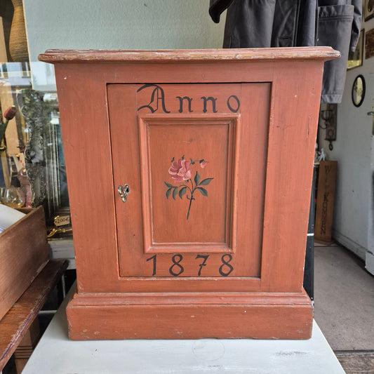 Antiker Wandschrank Bauernschrank Anno 1878 Blumen Handbemalt rustikal Landhaus