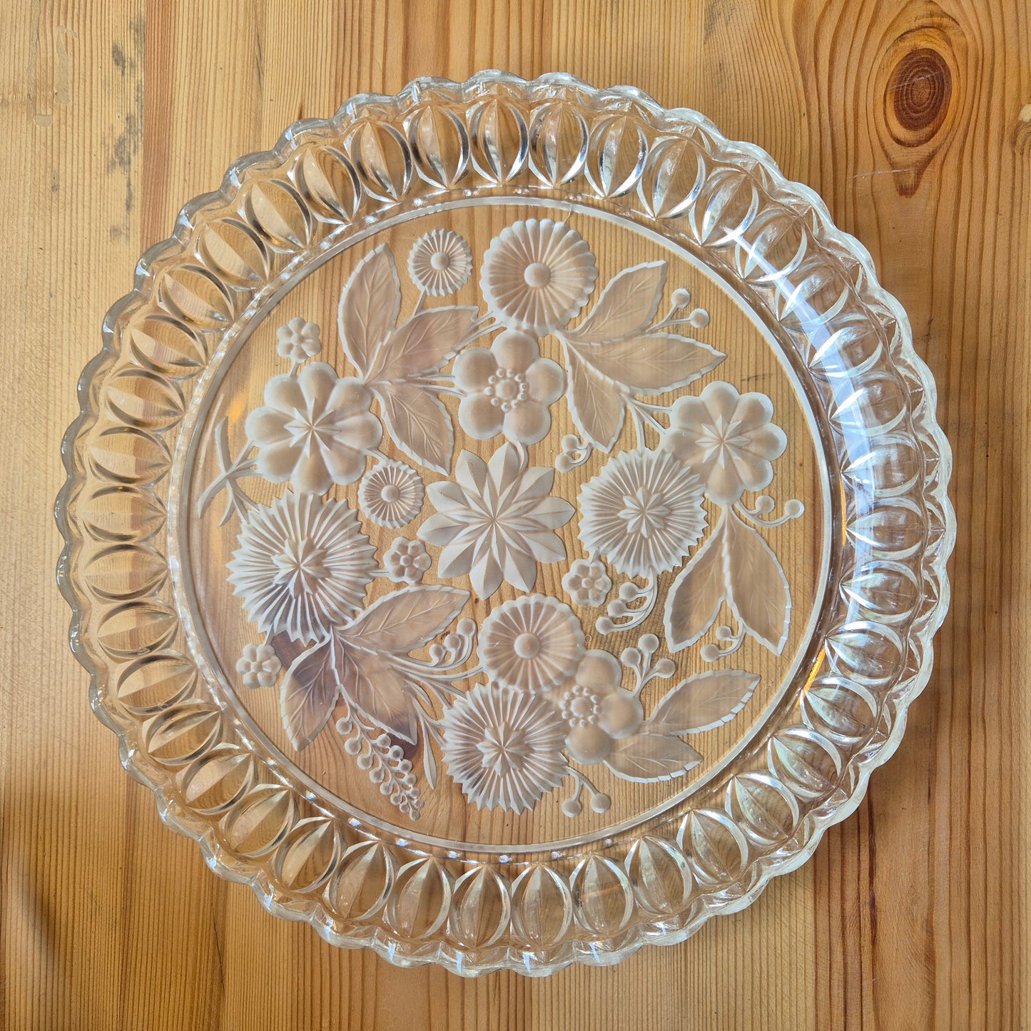 Vintage Kristall Schale Teller Obstschale Deko Blumen