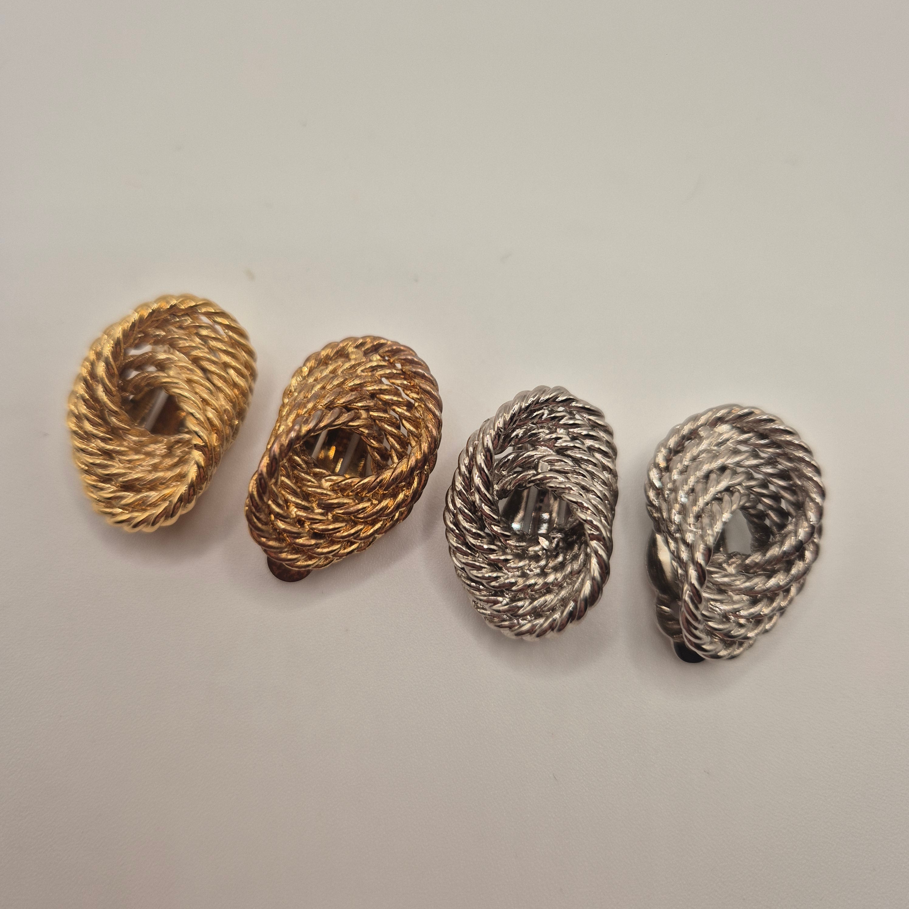 Vintage 50er Jahre Massive Runway Ohrringe / Made in West Germany Statement Clips Creolen Gold