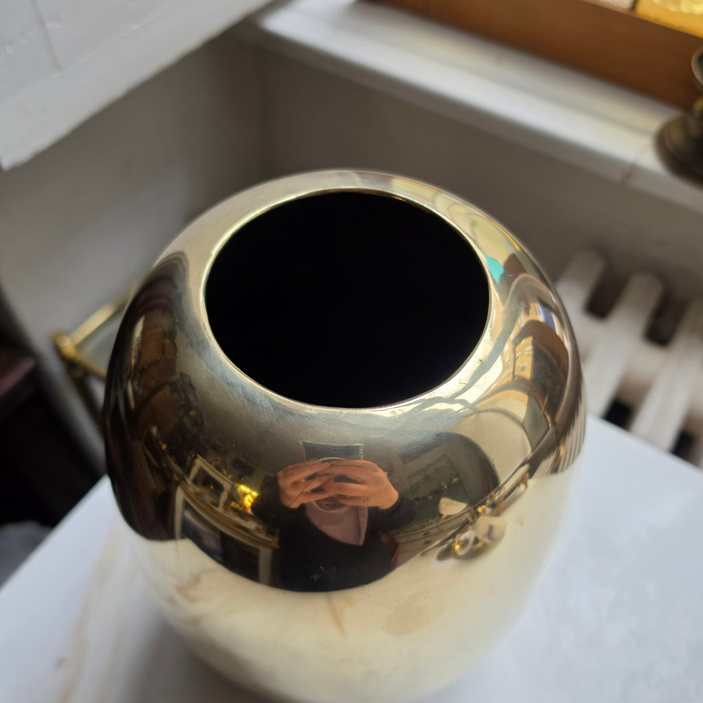 Antike Messing Vase von 1930er Jahre
