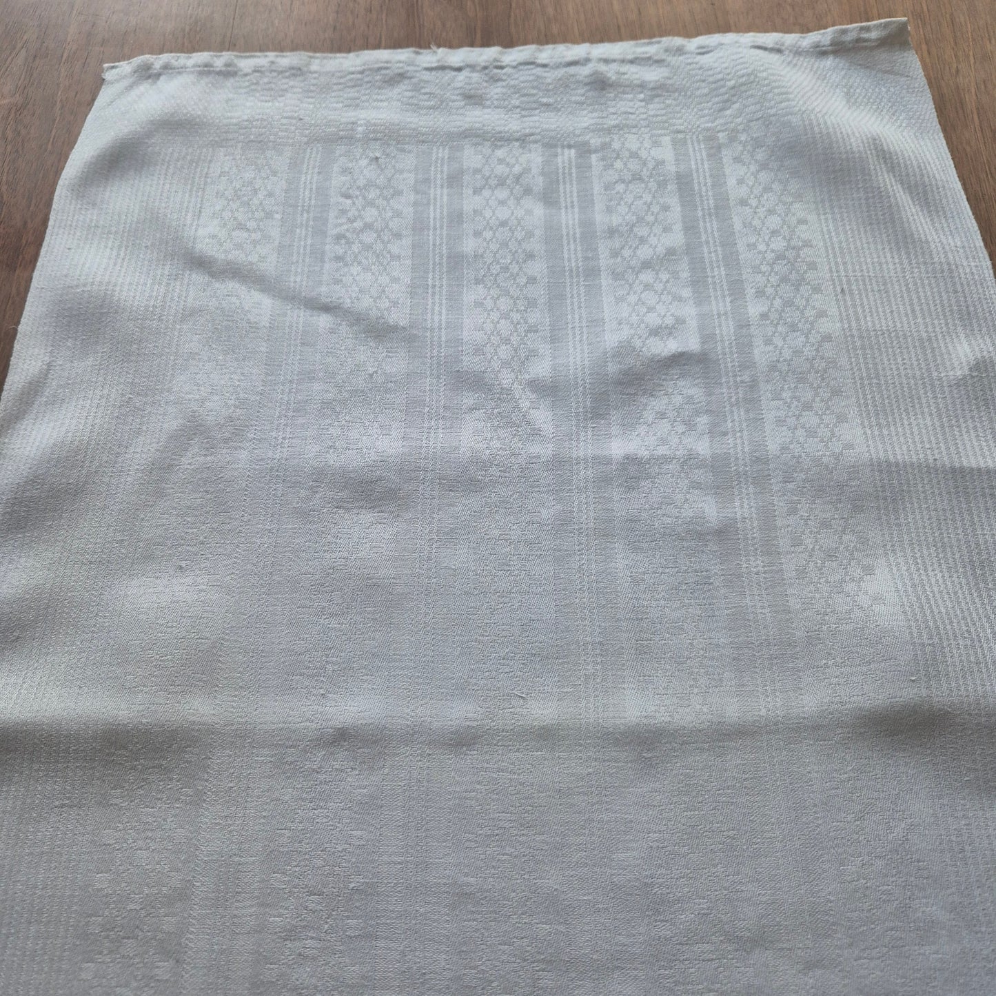 Antikes Jugendstil Küchen- & Geschirrtuch weiß Leinen Baumwolle 44x148cm Monogramm D.N. ♡