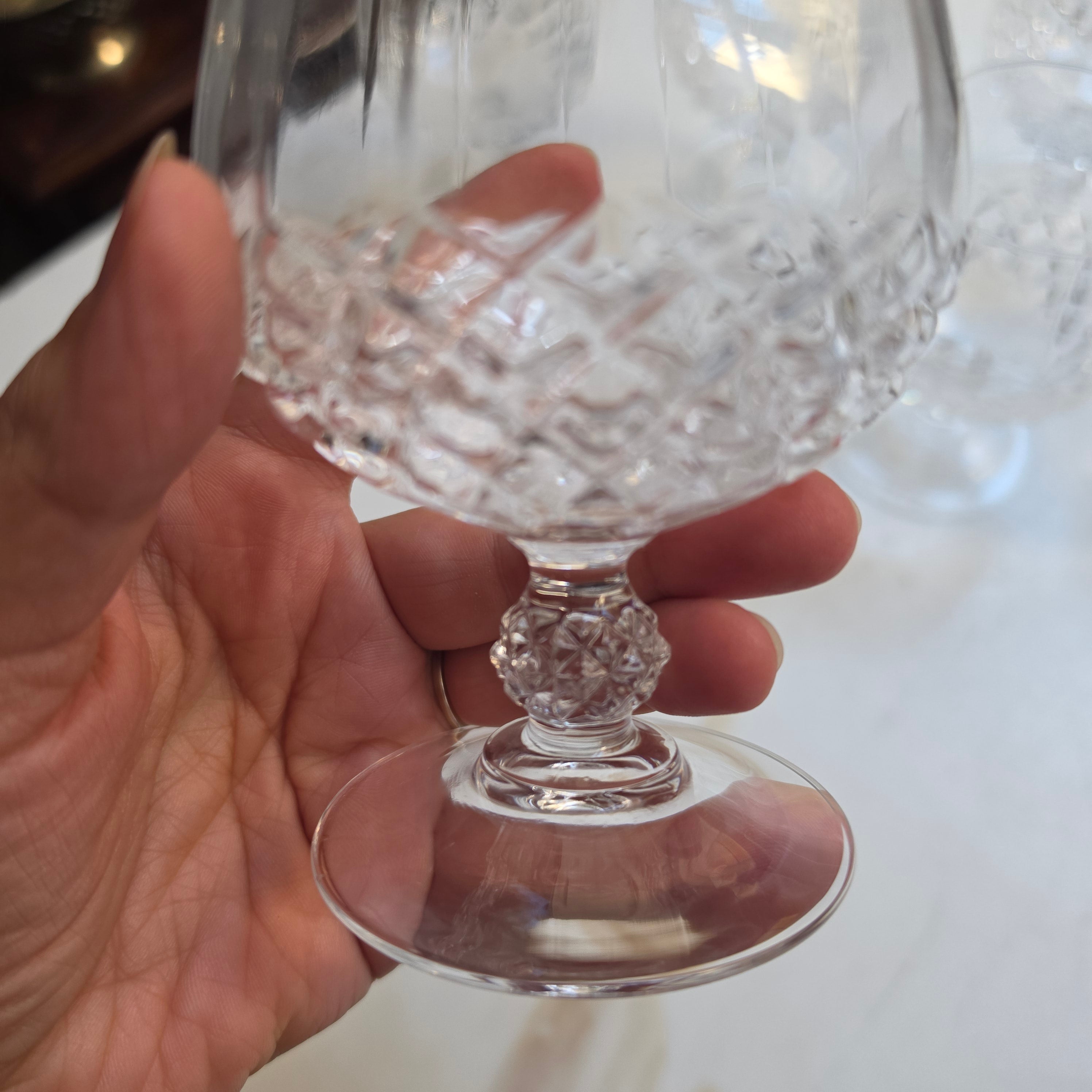 Elegante Vintage-Kristallgläser - Cognacschwenker mit Diamantschliff