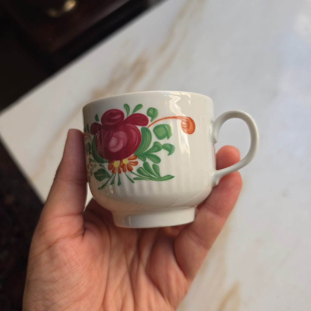 August Warnecke AW Ostfriesland Tasse Kaffee Tee Porzellan Rose