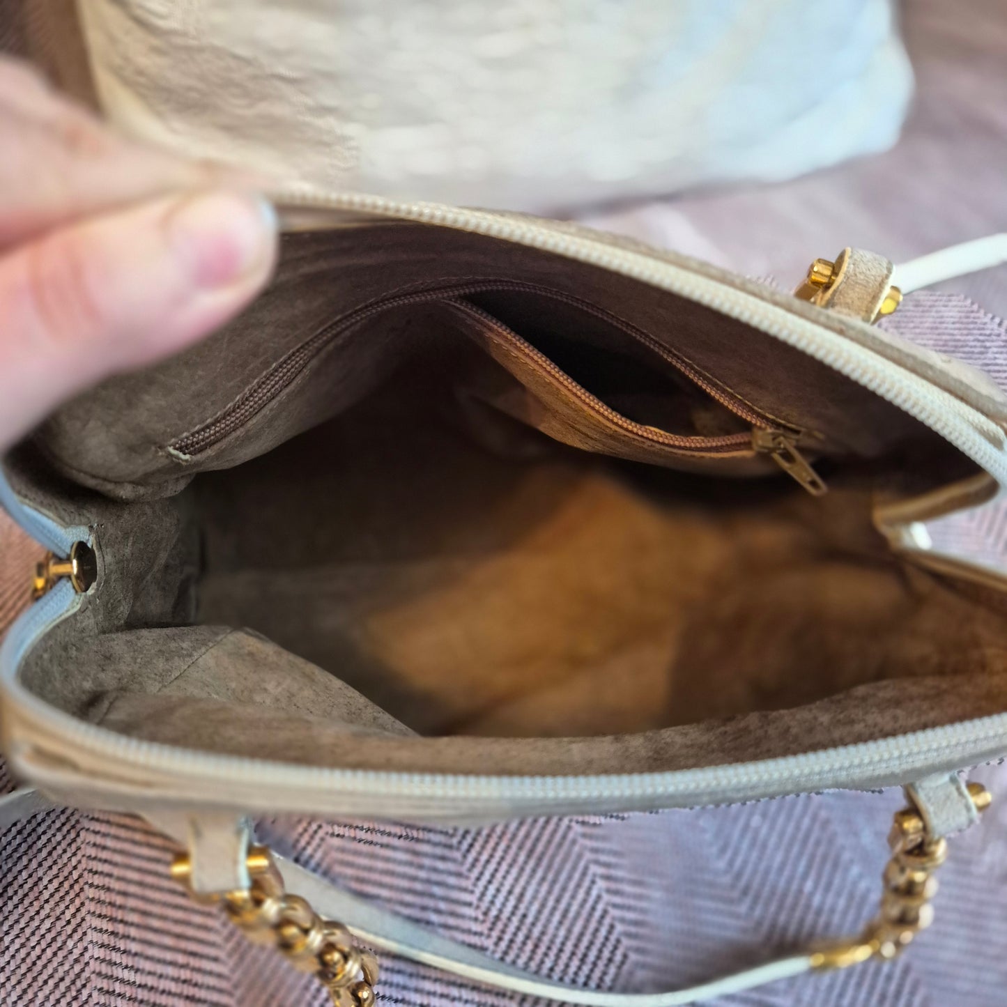 Edle 90er Jahre Alexander NICOLETTE Vintage Tasche | Grau Gold | Wappen-Logo