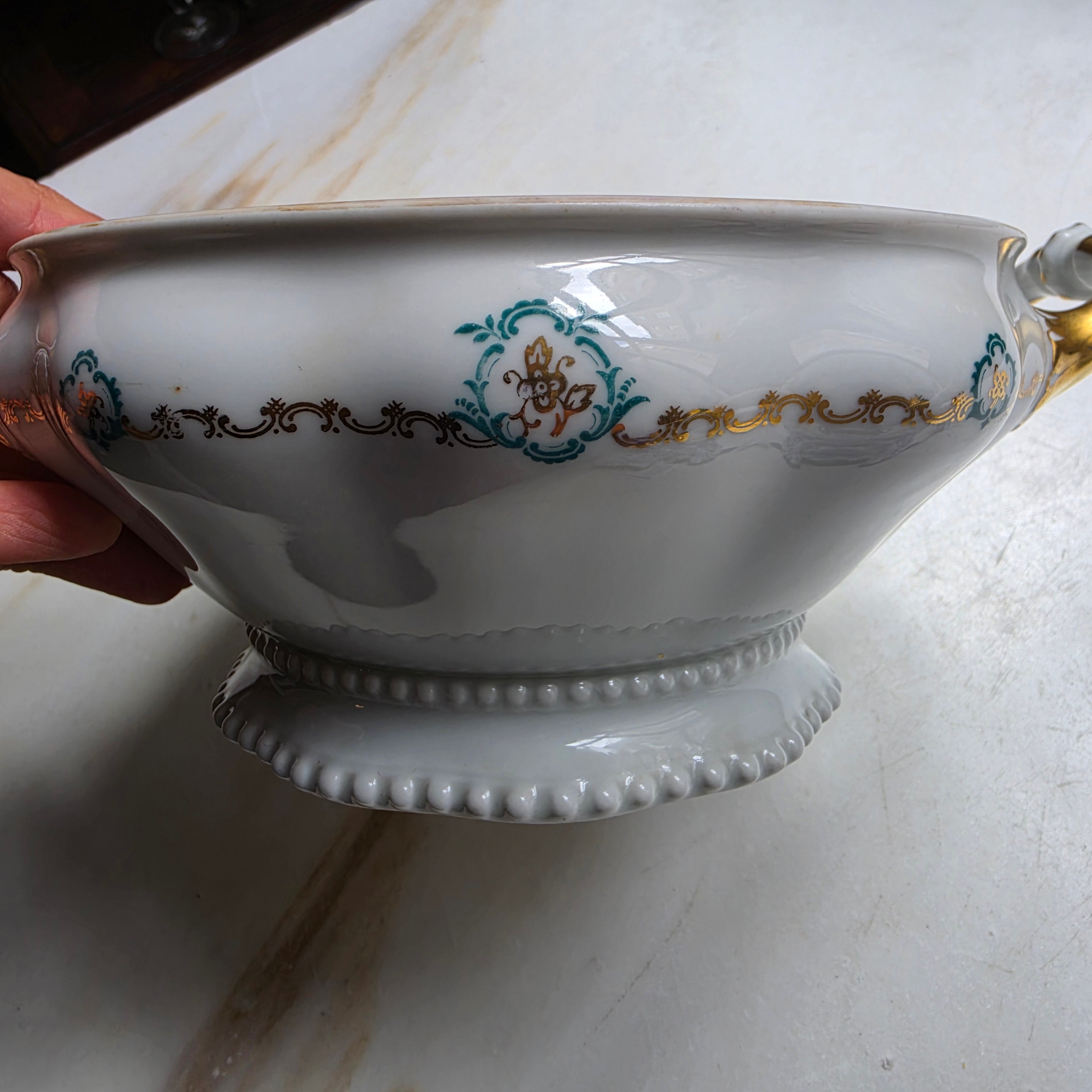 Antike Rosenthal Schale „Bavana“ – Edle Servierschale mit Goldstaffage & Ornamenten – Jugendstil