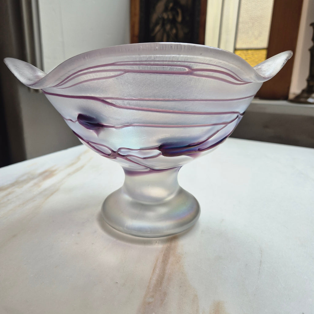 Vintage Jugendstil Glas Schale von Freiherr für Poschinger