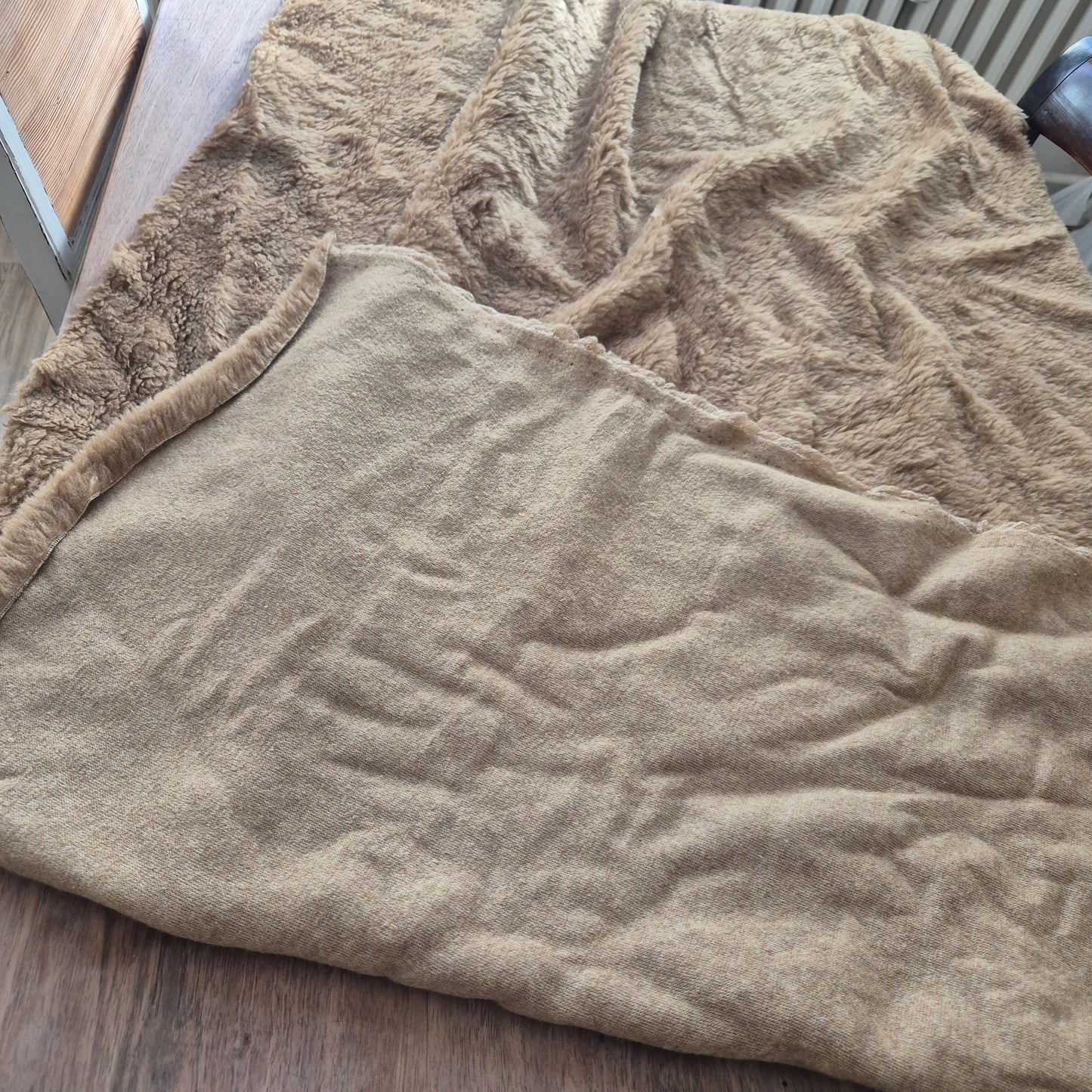 Vintage Futterfell Stoffrest Kunstfell braun 102x 165cm kuschelig
