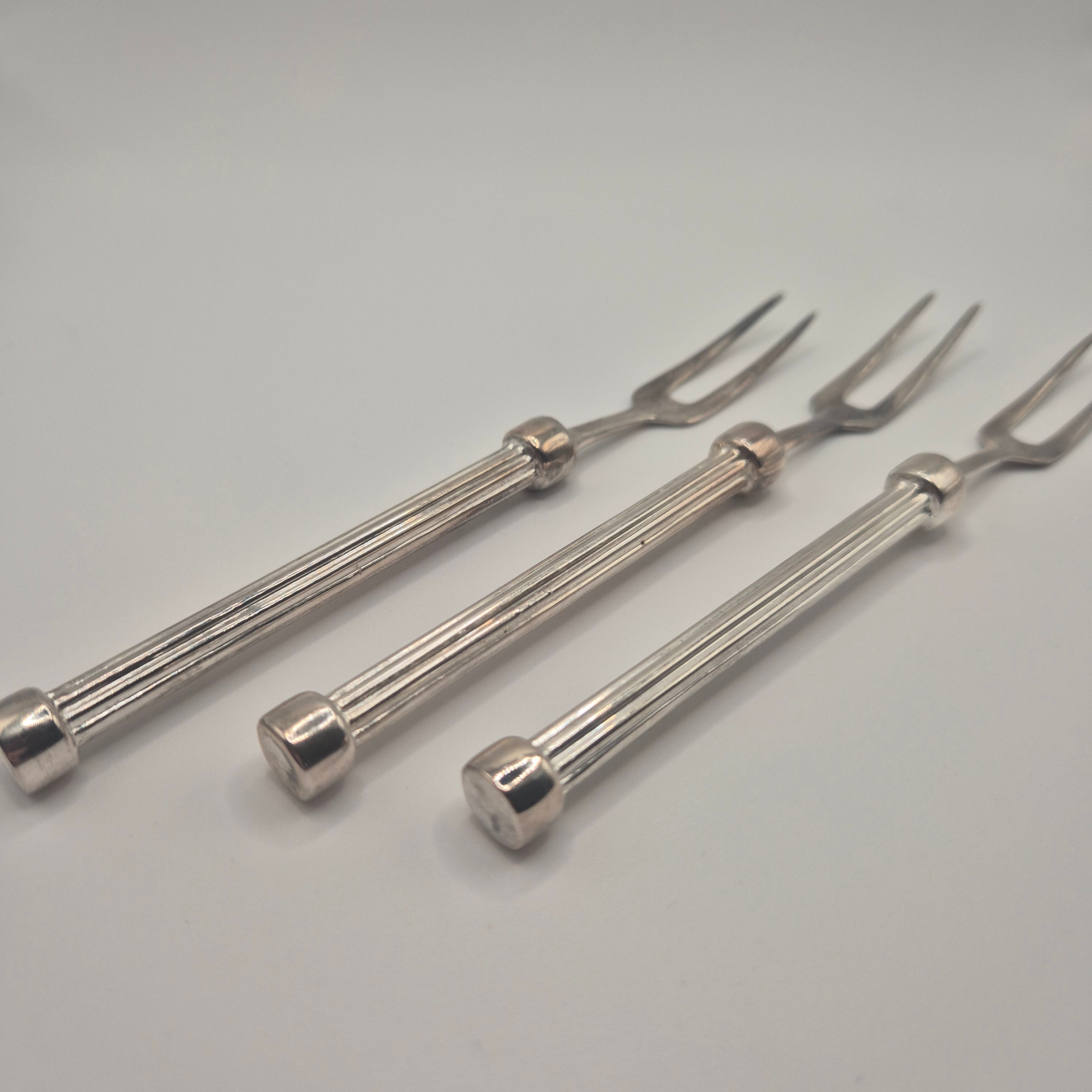 Art Deco Stil - Edles 3er-Set Serviergabeln / Aufschnittgabeln