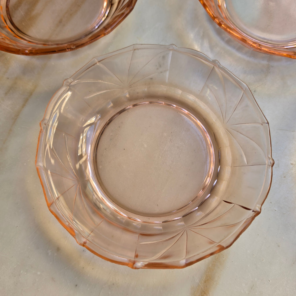 4x Rosalin Glasschalen - im Art-Déco-Stil - Teller