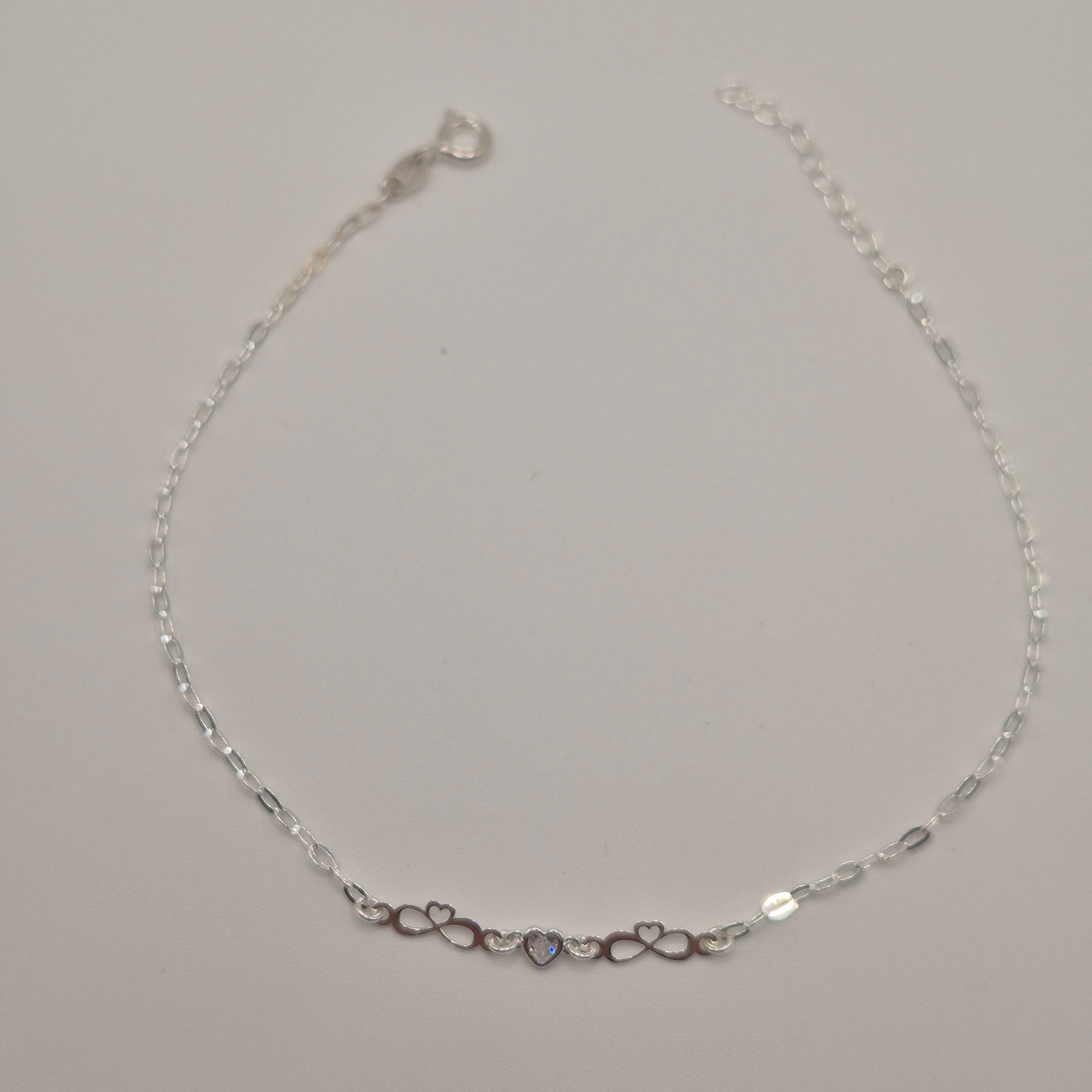 Zartes Fußkettchen Silber 925 Infinity Unendlich