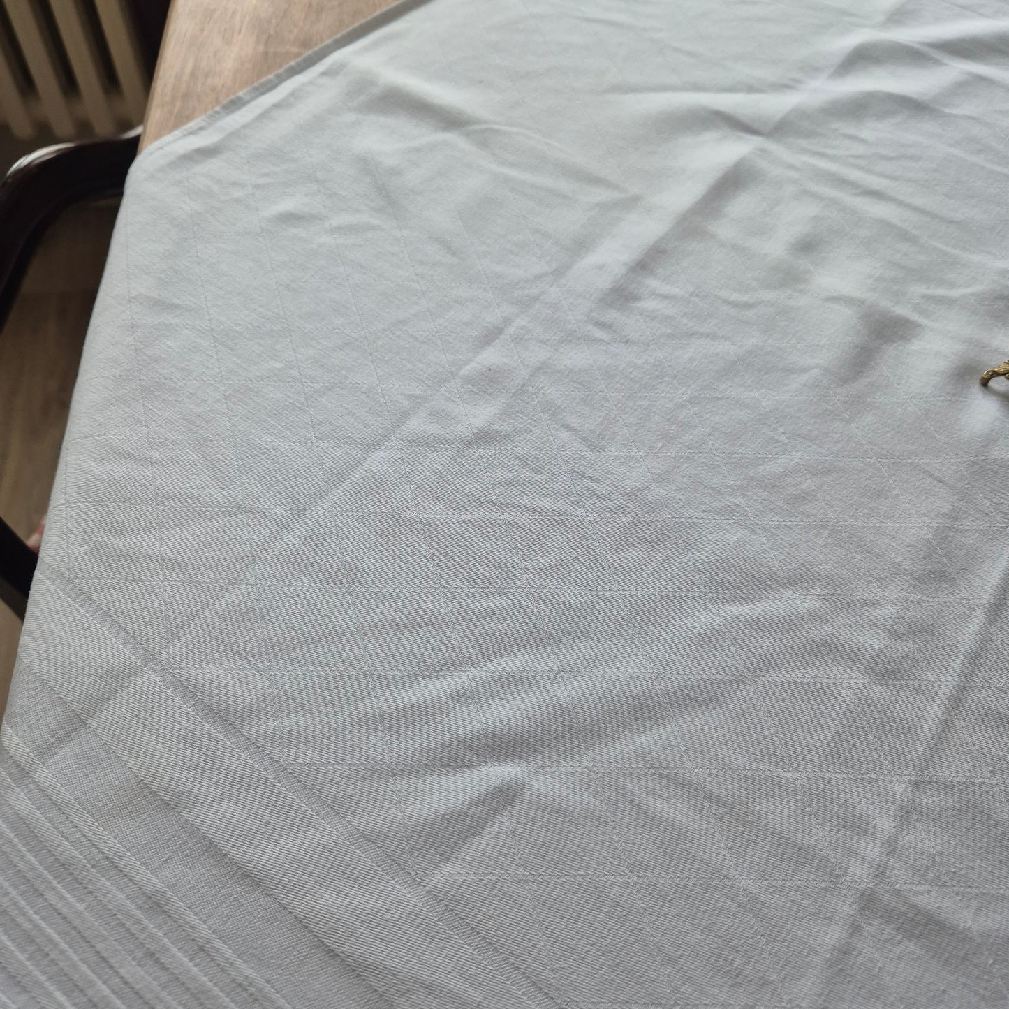 West Germany Baumwolle Serviette Mitteldecke Weiß 92x96cm Vintage 🤍