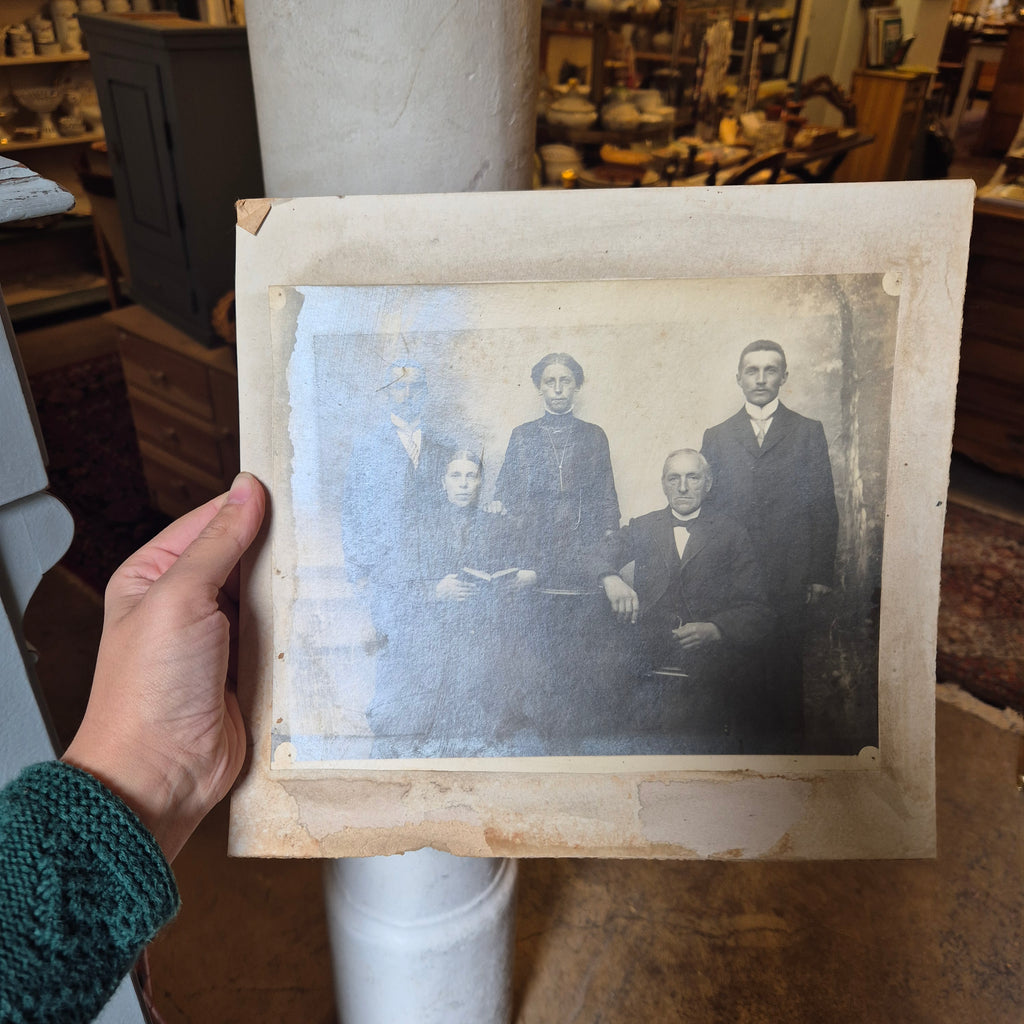 Antike originale Fotografie Familie auf Pappe