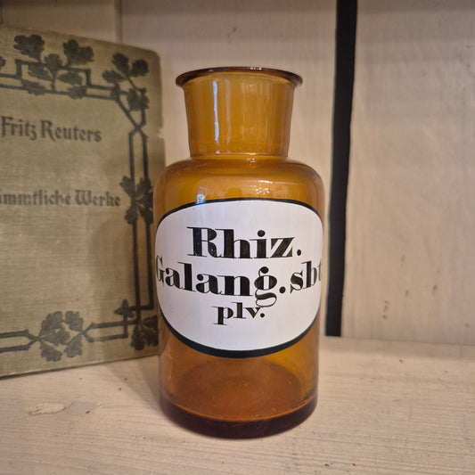 Antike Rhiz.Galang.sbt.plv. - Apotheken Flasche Glas