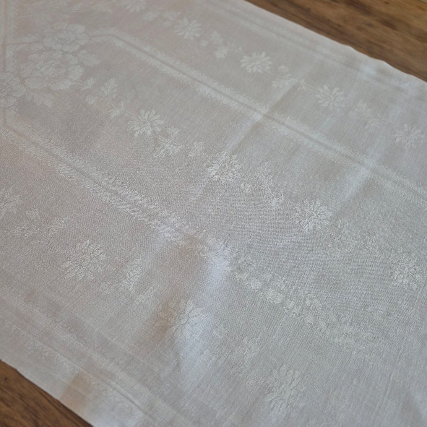 Antikes Jugendstil Küchen-&Geschirrtuch Damast weiß Baumwolle 50x112cm