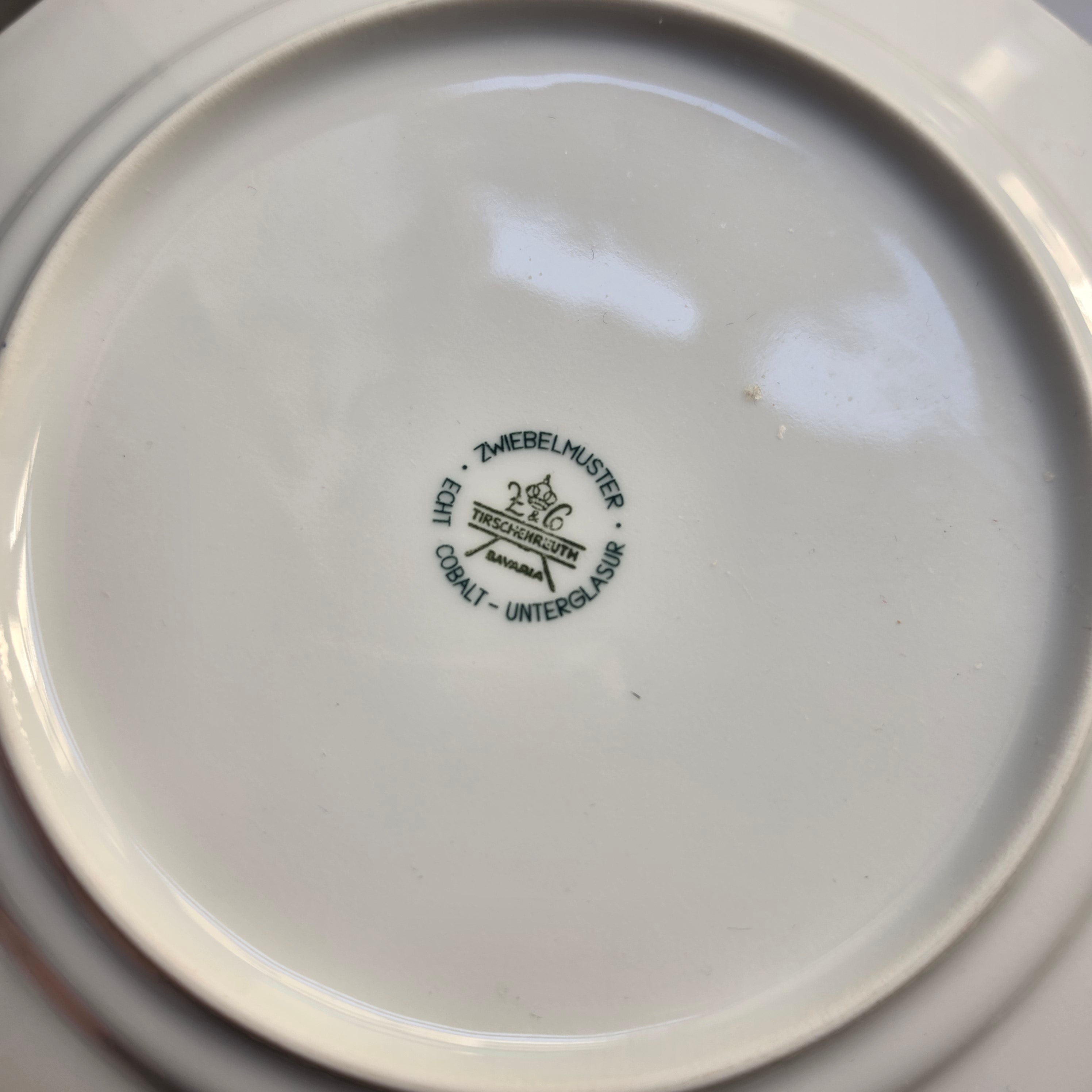 Vintage Tirschenreuth Bavaria Teller "Zwiebelmuster" – Echt Cobalt, Unterglasur