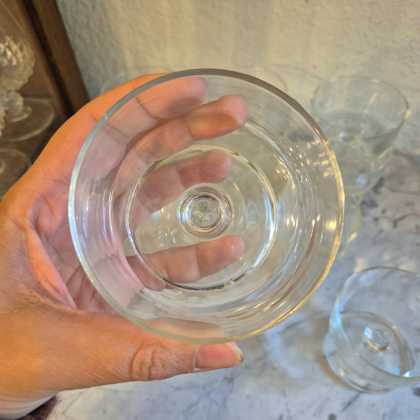 10x wunderschöne Glas Dessertschalen auf Fuß oder Champagner Gläser Vintage