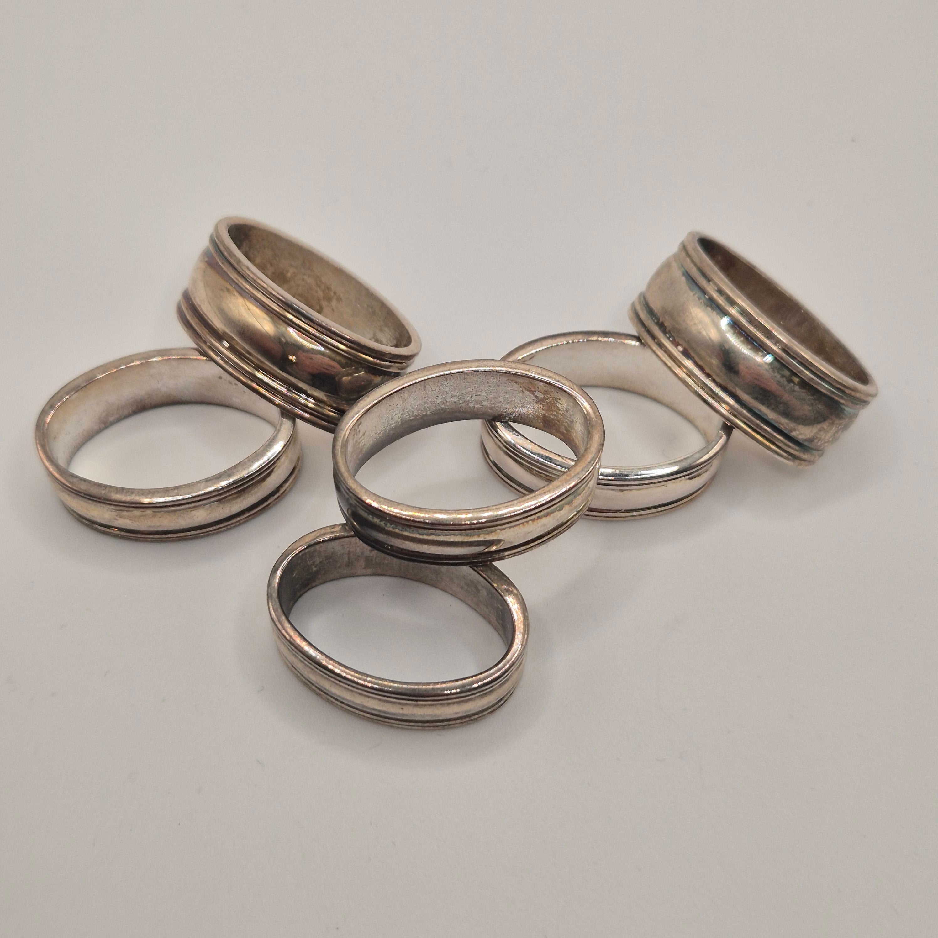 6x Luxus Serviettenringe – Strahlendes Silber