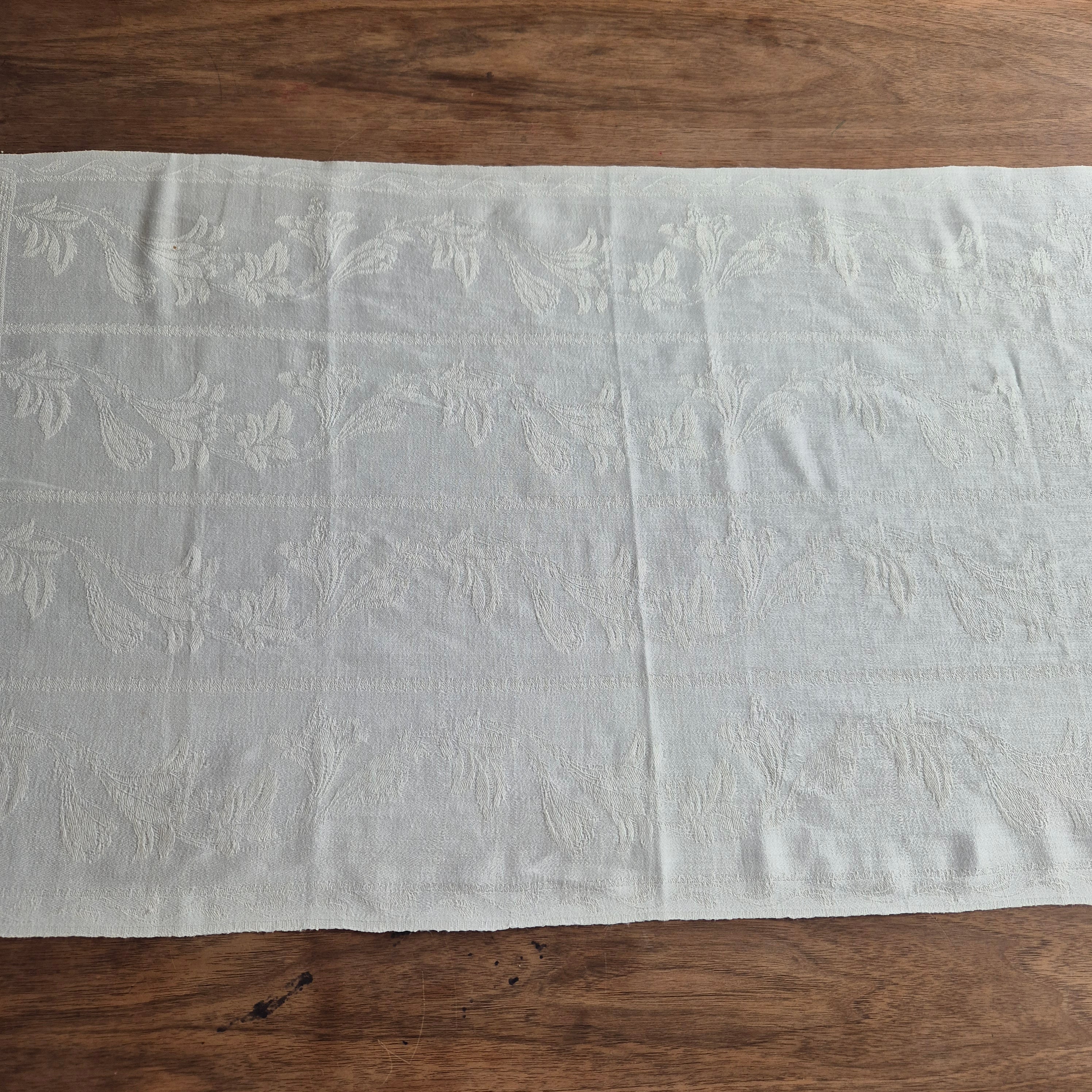 2x Antike Jugendstil Küchen-&Geschirrtücher Damast cremeweiß Monogramm E.Z. 🤍