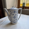 Vintage Jäger Eisenberg  Strohblume Kaffeekanne Kanne Tee Vintage blau weiß