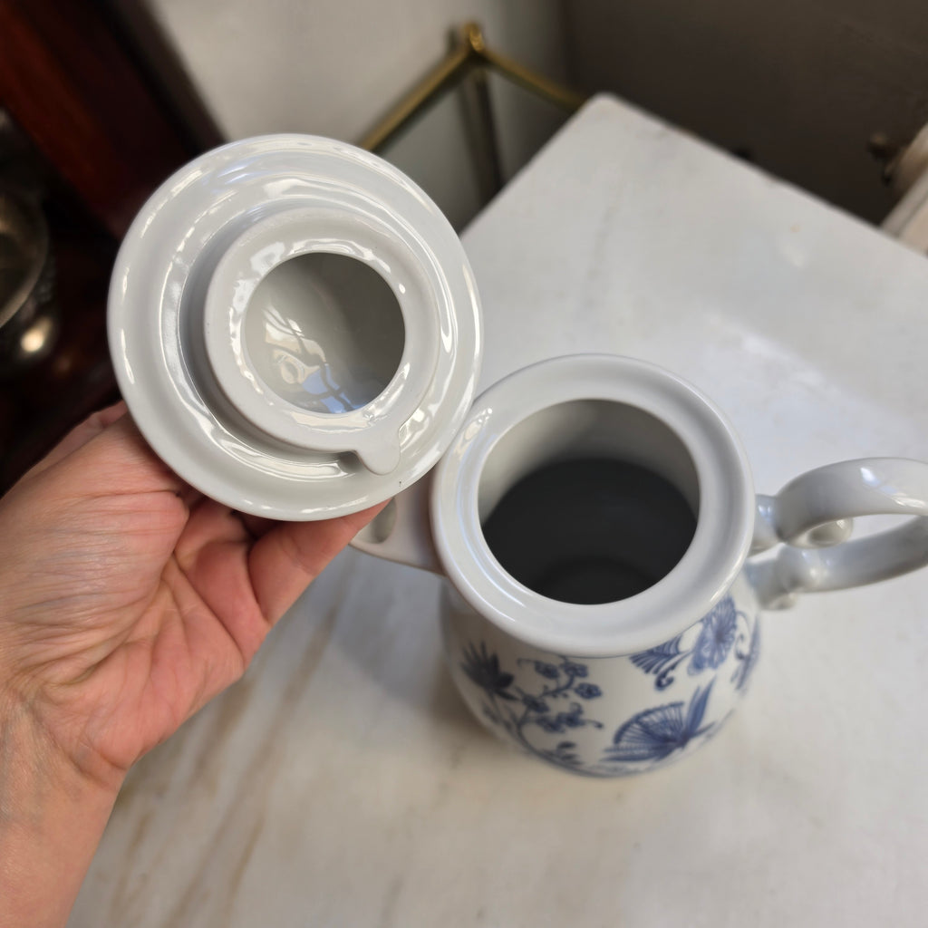 Wellco Design Krefeld Zwiebelmuster Kaffeekanne Kanne Tee Vintage blau weiß