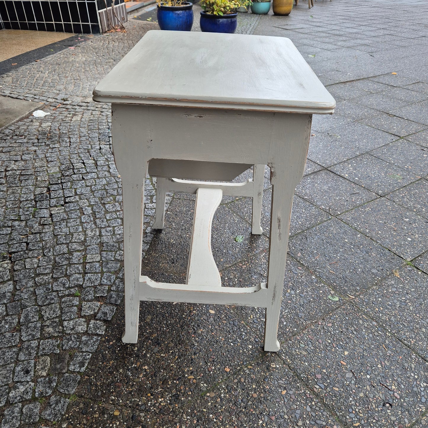 Antiker Jugendstil Nähtisch Beistelltisch Shabby Chic Landhaus Beige